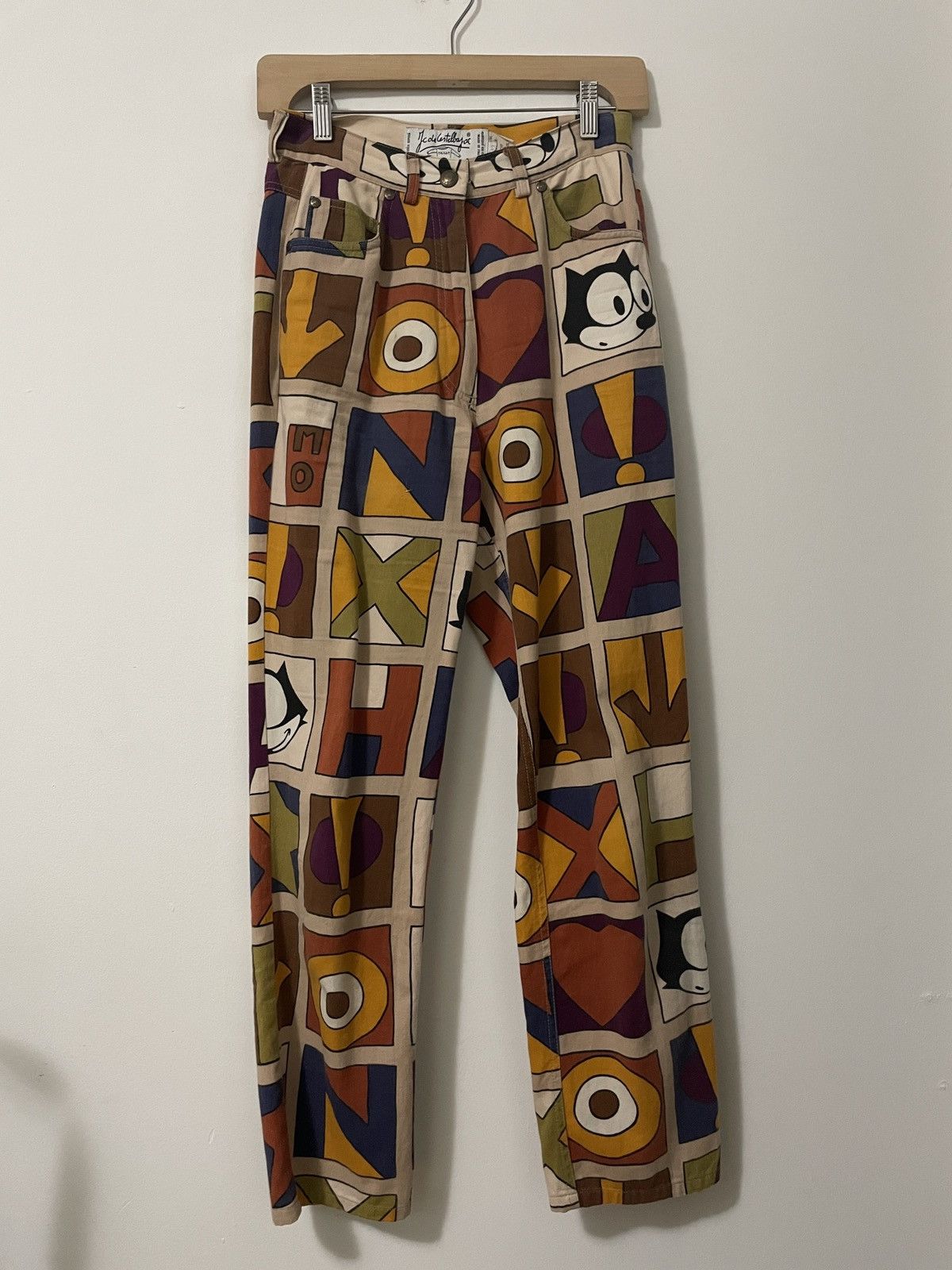 Vintage JC de Castelbajac Felix The Cat cartoon jeans 28