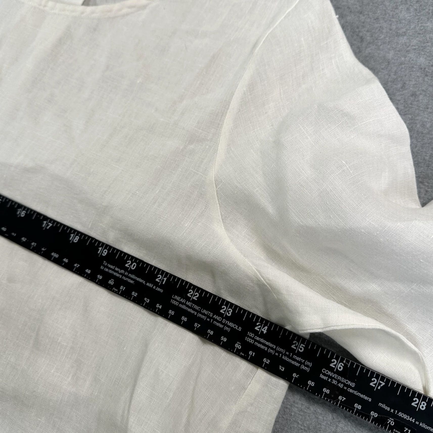 Bell Bryn Walker Tunic Blouse Womens Linen 3/4 Bell Sleeve Ruffle Hem White Made USA Shirts Size XS / US 0-2 / IT 36-38 - 6 Thumbnail