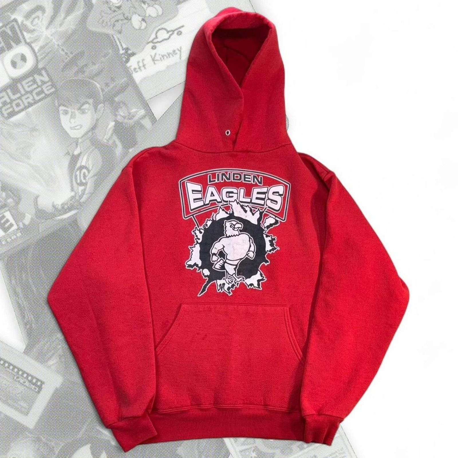 & Other Stories Red Vintage University Mascot Graphic Pullover Hoodie Size US S / EU 44-46 / 1 - 1 Thumbnail