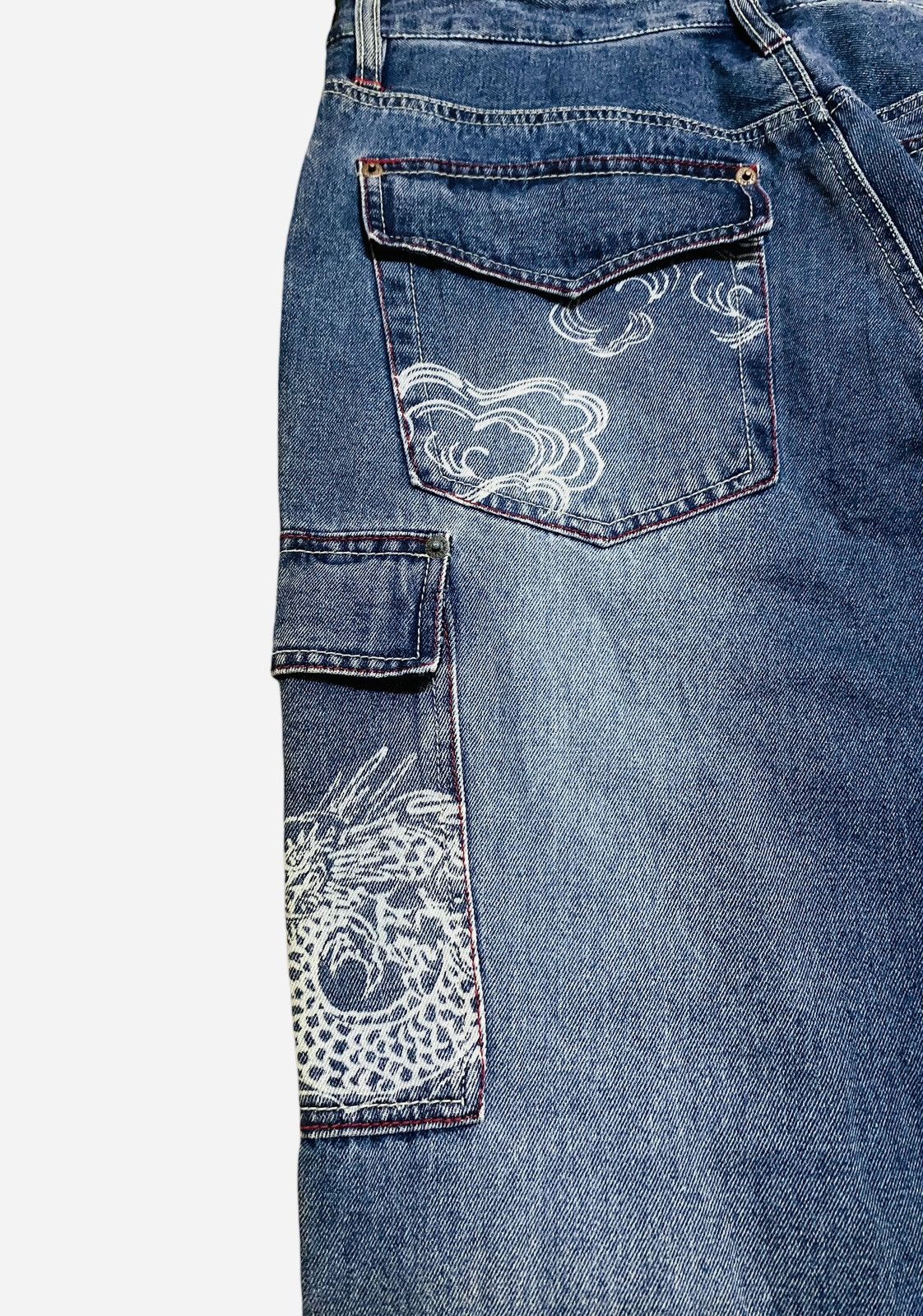 14th Addiction × Japanese Brand × Le Grande Bleu (L.G.B.) Rare Vintage Japanese Brand Kakei Sukajan Baggy Jeans 1990s Size US 32 / EU 48 - 4 Thumbnail