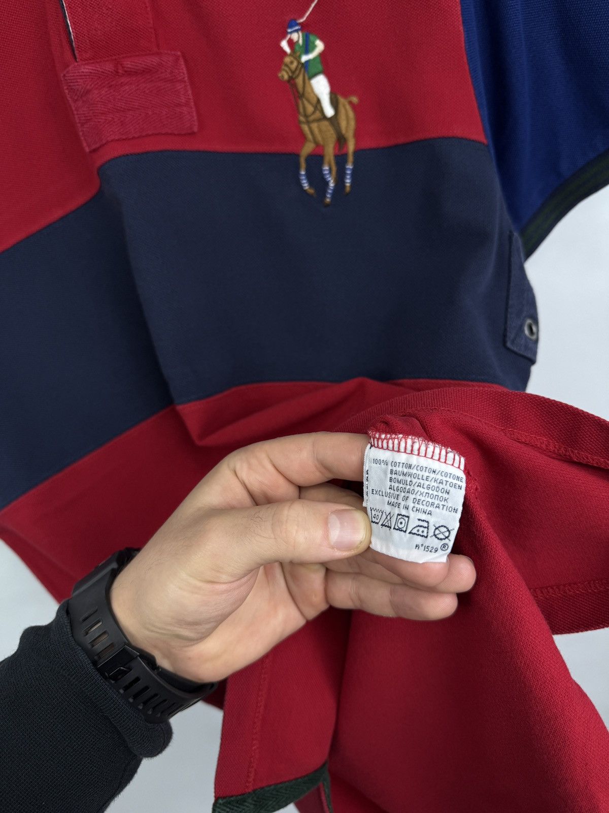 Polo Ralph Lauren 🇺🇸 Vintage 90s Polo Ralph Lauren Custom Fit Polo Chief Keef Size US L / EU 52-54 / 3 - 8 Thumbnail