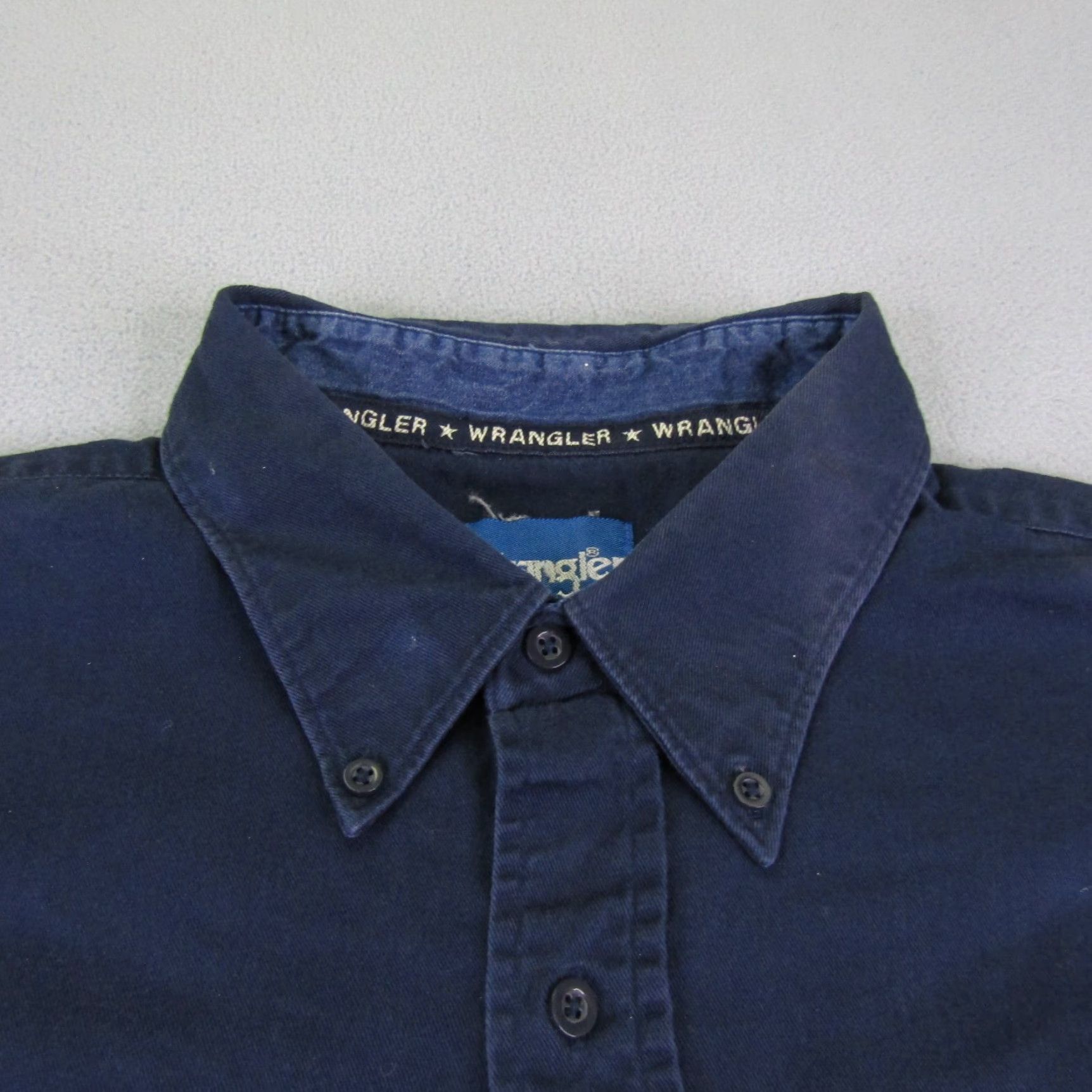 Wrangler VINTAGE Wrangler Button-Up Shirt Mens 2XL Blue White Stripes Western Cowboy Collared Long Sleeve Pockets Cotton Size US XXL / EU 58 / 5 - 2 Thumbnail
