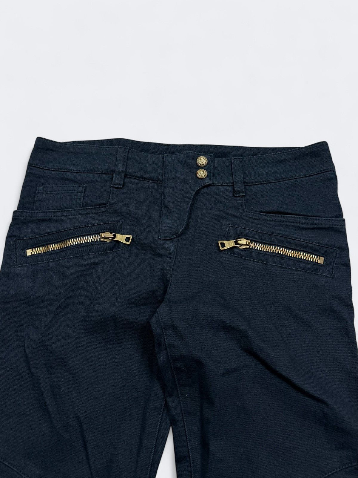 Balmain Balmain Navy Biker Jeans Pants Size 26" / US 2 / IT 38 - 2 Thumbnail