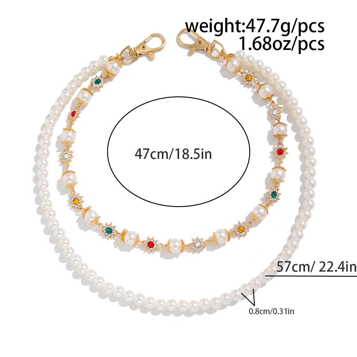 Other Simple Imitation Pearl Waistchain Size ONE SIZE - 6 Thumbnail