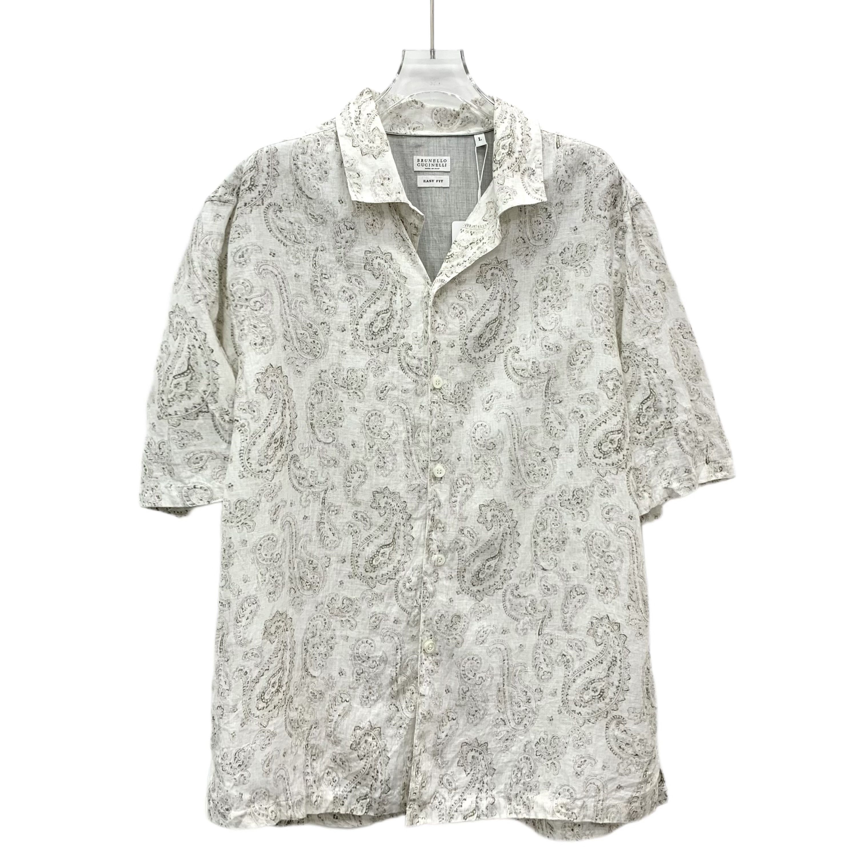 Brunello Cucinelli Brunello Cucinelli Floral Linen Shirt Colorblock (L) Size US L / EU 52-54 / 3 - 1 Thumbnail