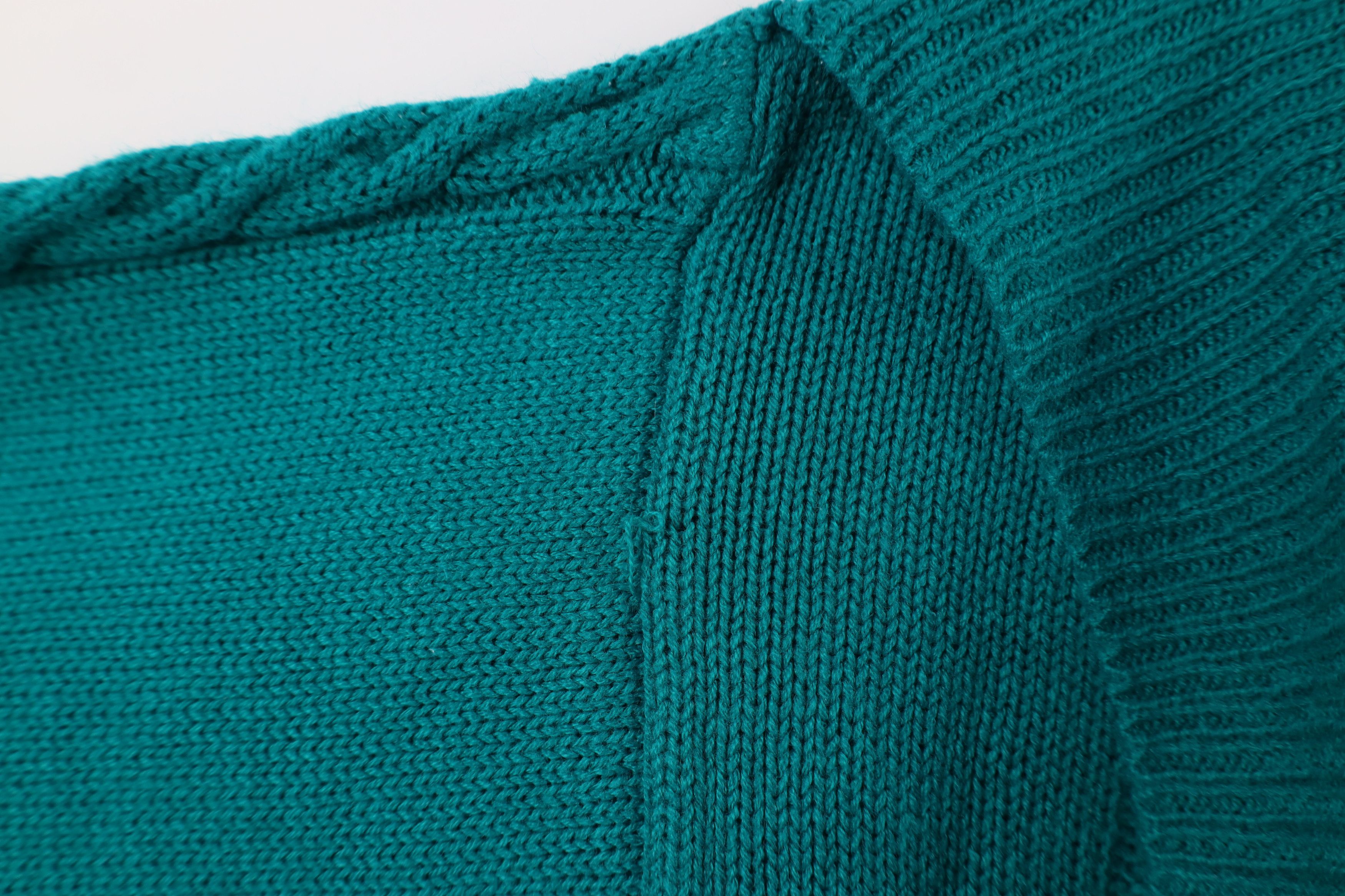 Vintage Vintage 70s Streetwear Bib Cable Knit Crewneck Sweater Teal Size XS / US 0-2 / IT 36-38 - 9 Thumbnail