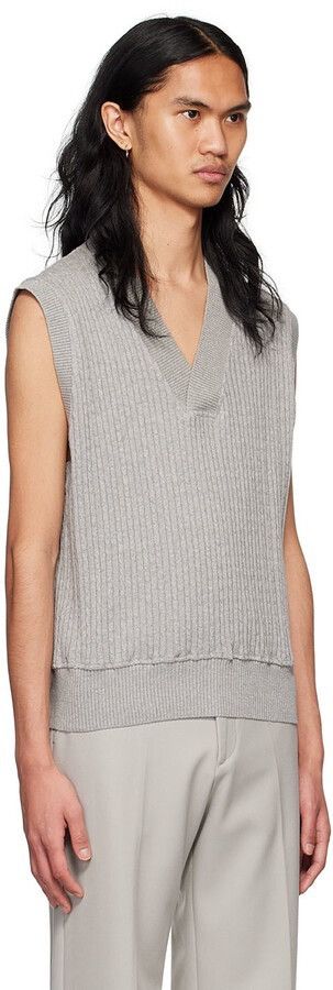 Martin Asbjorn !DS! SS22 Martin Asbjorn Chase Grey Melange Vest Size US XL / EU 56 / 4 - 4 Thumbnail