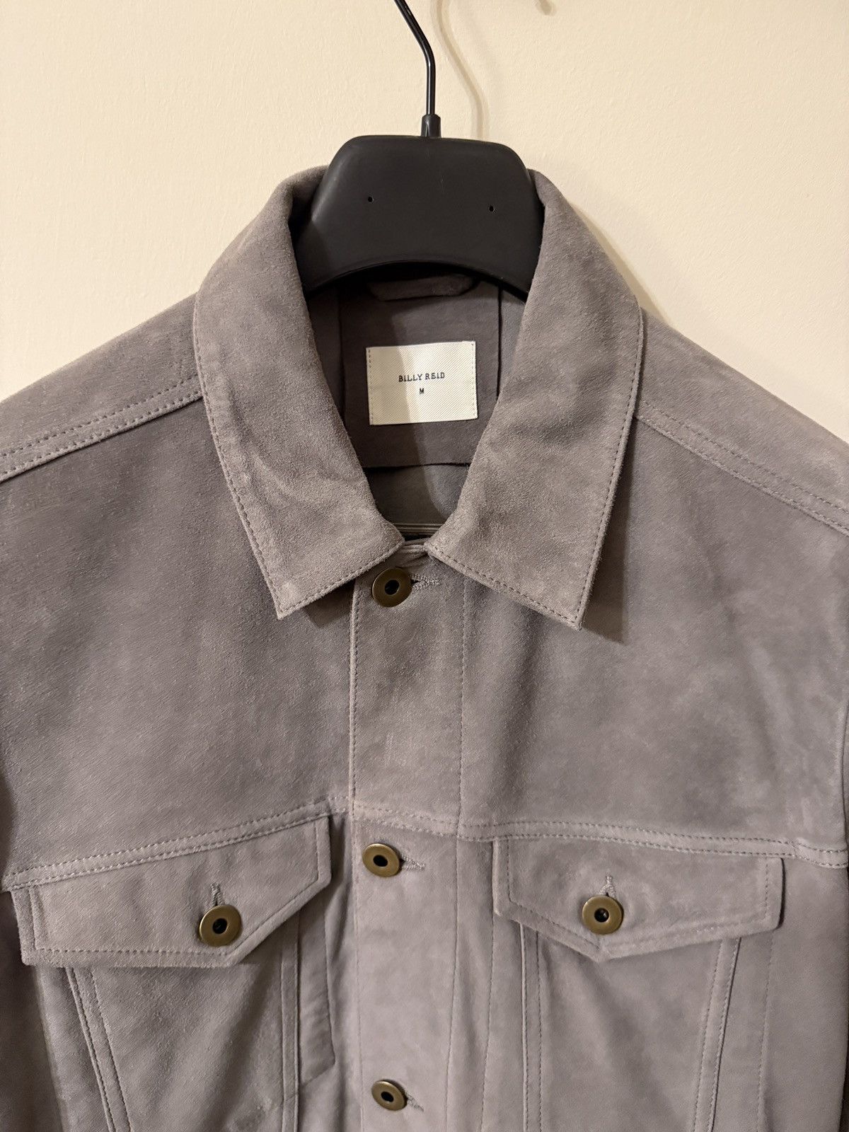 Billy Reid Grey Suede Leather Trucker Jacket Billy Reid Medium Size US M / EU 48-50 / 2 - 2 Thumbnail