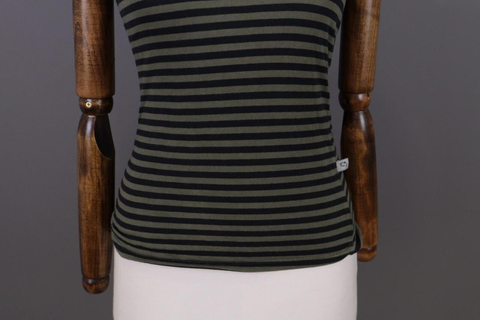 Designer E9 Khaki Striped Short Sleeve Outdoor Climbing Shirt Size M Size M / US 6-8 / IT 42-44 - 4 Thumbnail