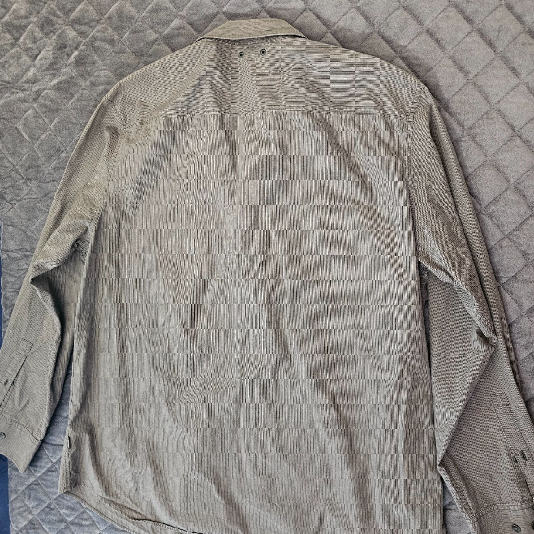 Calvin Klein Calvin Klein Men's XL Long Sleeve Button Down Dark Gray Stripe Roll Tab Sleeve Size US XL / EU 56 / 4 - 7 Thumbnail