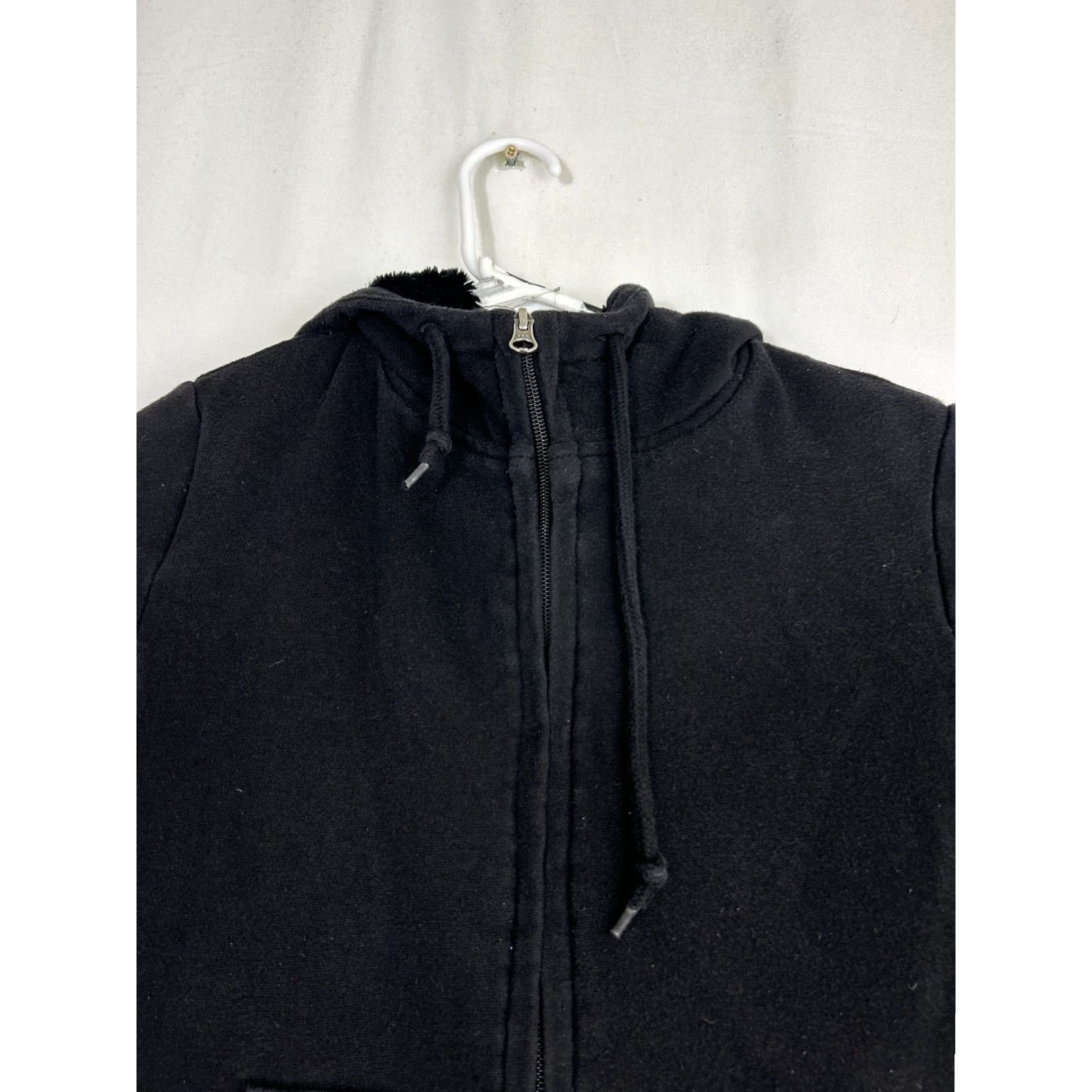 Uniqlo Uniqlo Womens XS Full Zip Hoodie Black Fuzzy Line Polyester Spandex Size XS / US 0-2 / IT 36-38 - 3 Thumbnail