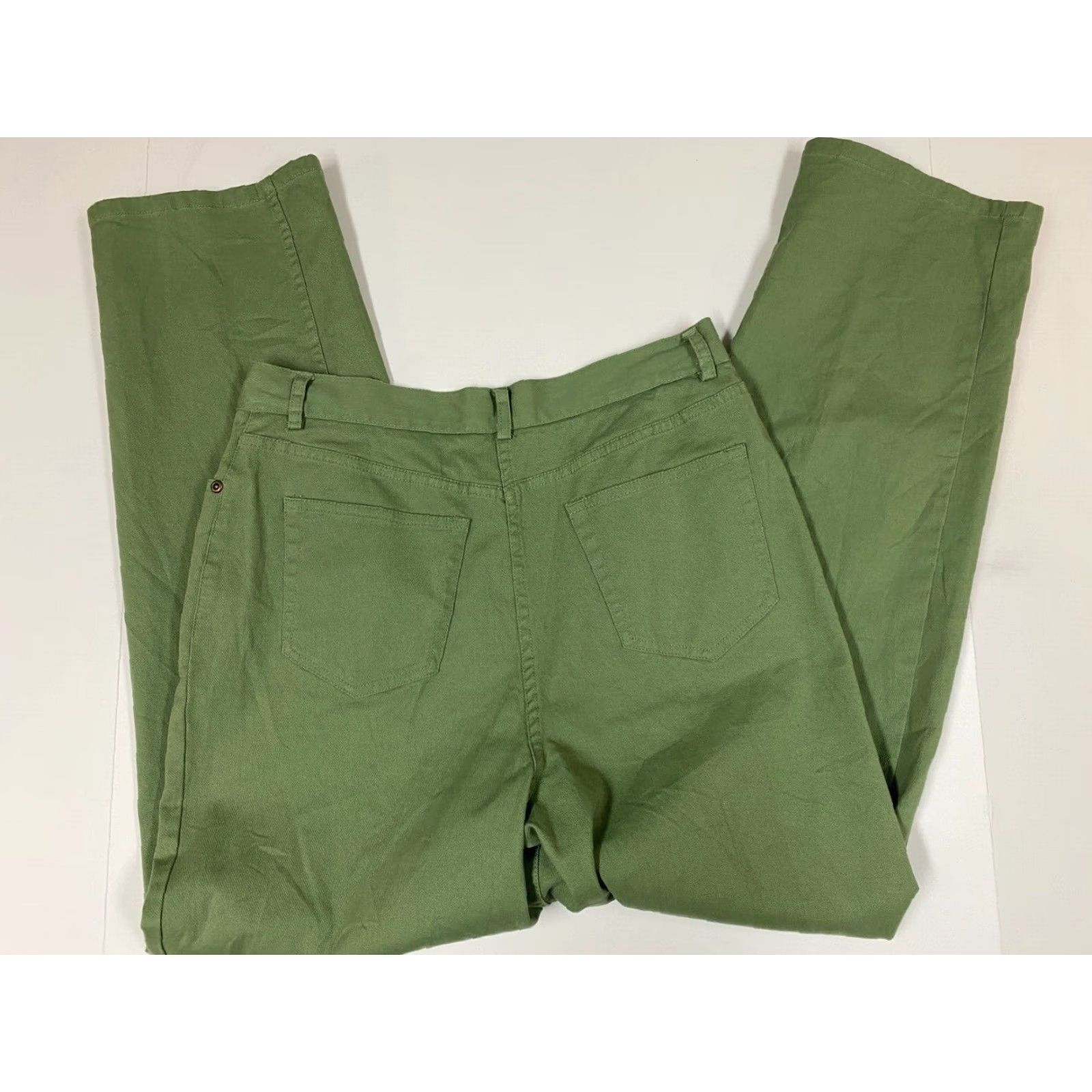 Charter Club Charter Club Pants Women 0P Petites Green Laura Fit Chino Straight 28in Inseam Zipper Cotton Knit Casual Vintage No Size 25" / US 0 / IT 36 - 5 Thumbnail