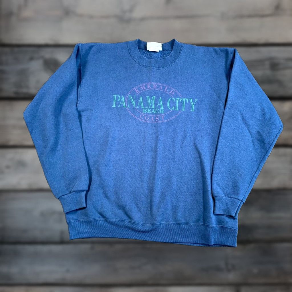 Lee VINTAGE Lee Sweatshirt Crewneck 90s Panama City Beach Florida Blue Large Mens Size US L / EU 52-54 / 3 - 1 Thumbnail