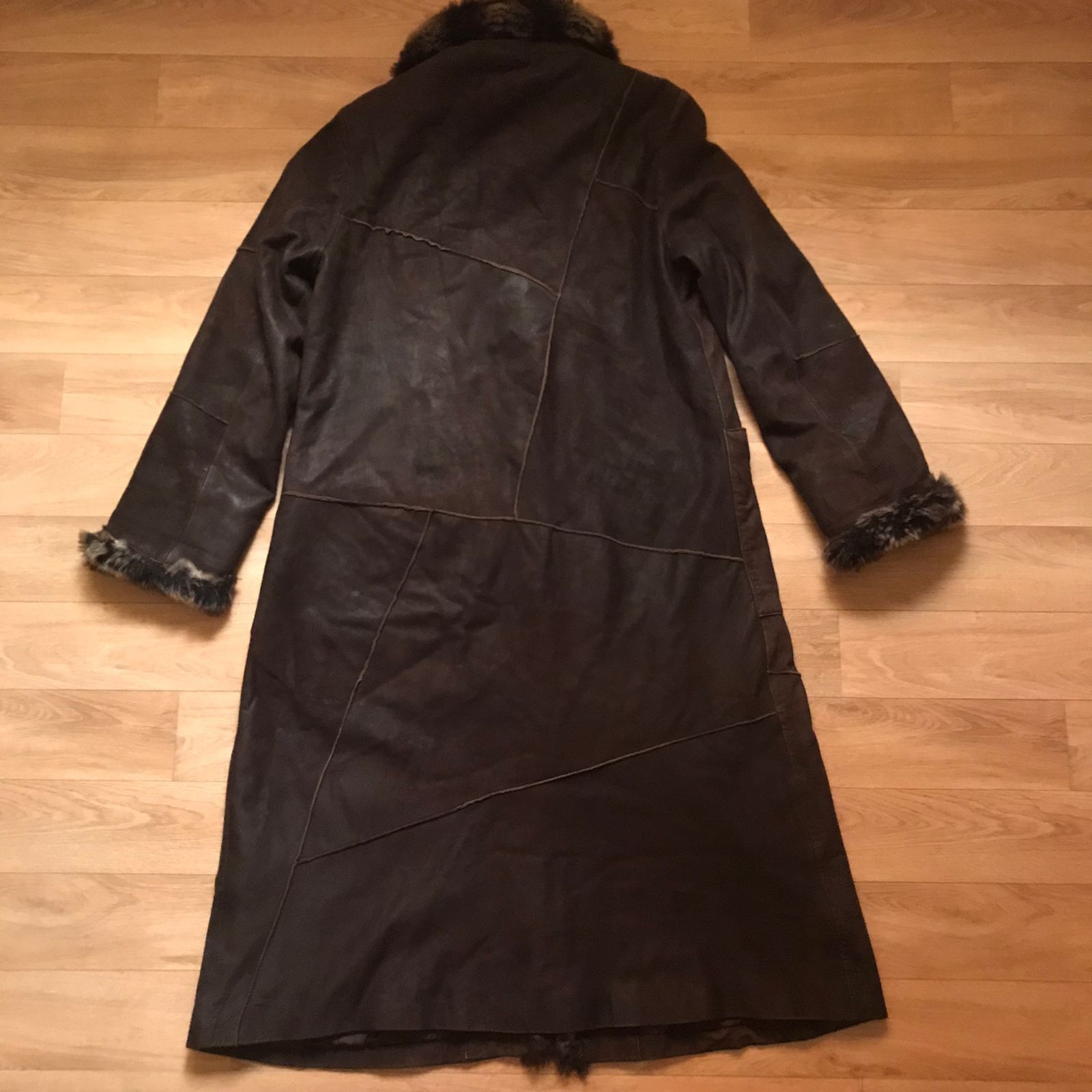 ARMA VINTAGE Afghan Coat LEATHER Faux Fur Shaggy Penny Lane ARMA Size L / US 10 / IT 46 - 4 Thumbnail