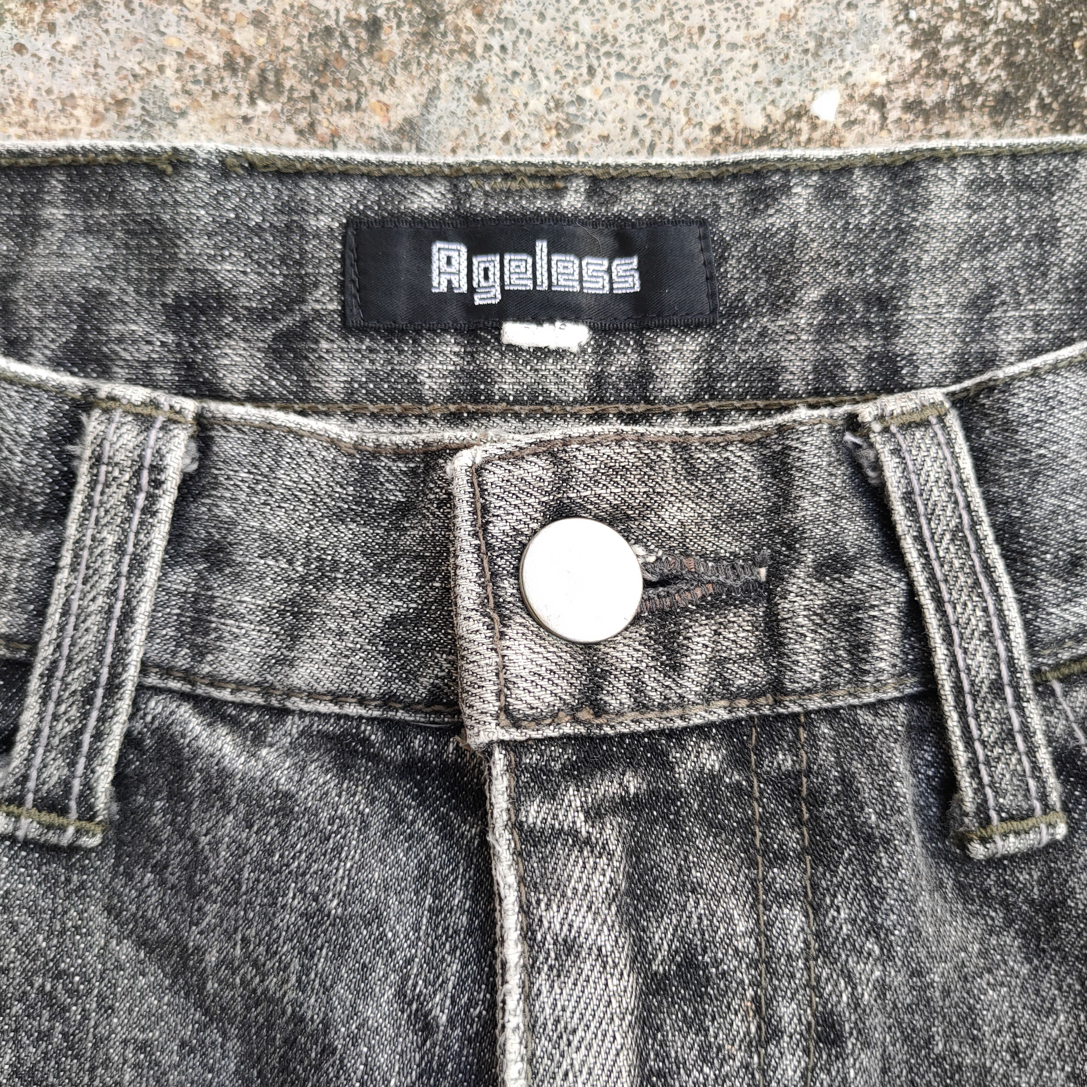 Japanese Brand vtg ageless Flare distressed faded black denim jeans pants Size US 31 - 5 Thumbnail