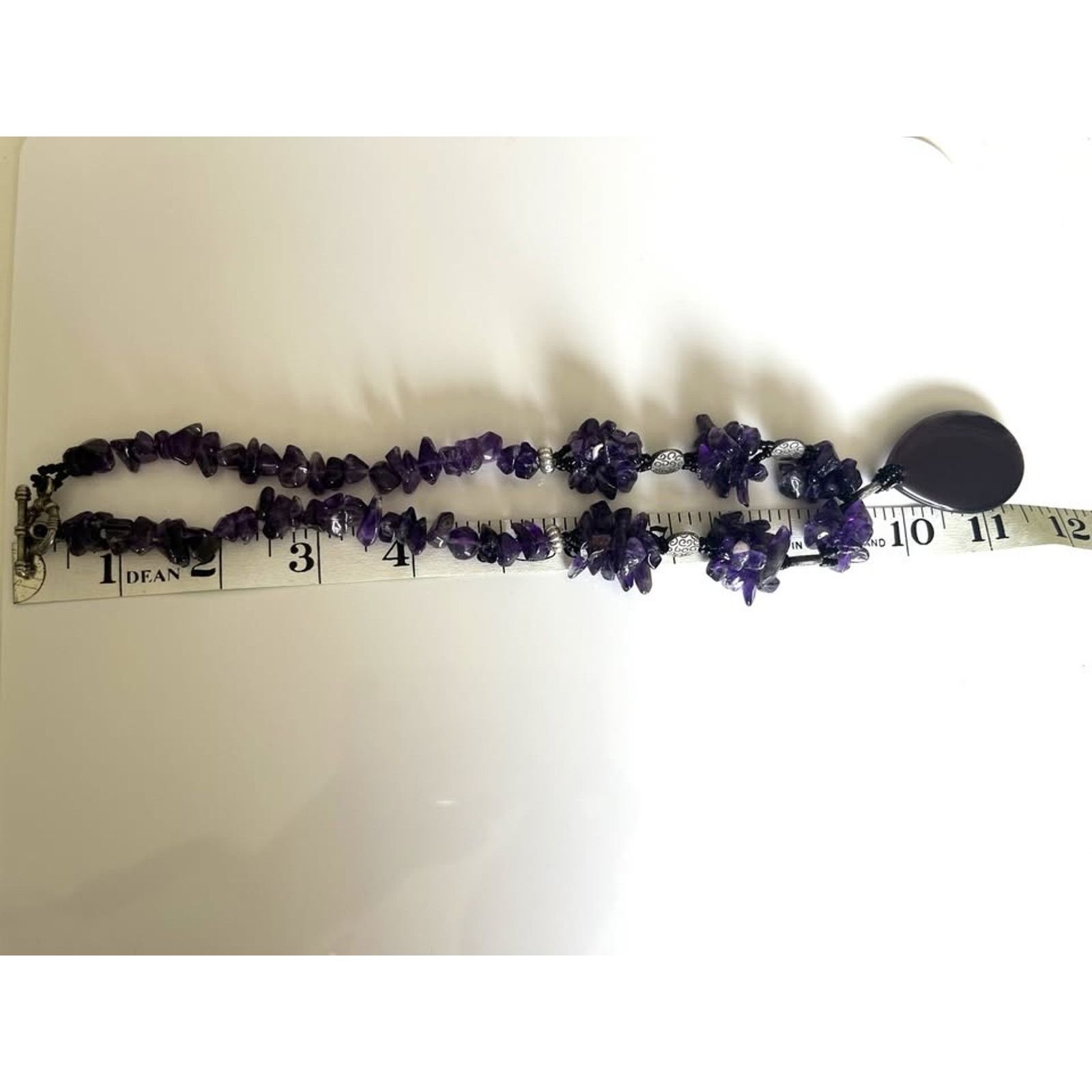 Other Amethyst Necklace with Purple Glass Pendant and Toggle Clasp Size ONE SIZE - 6 Thumbnail