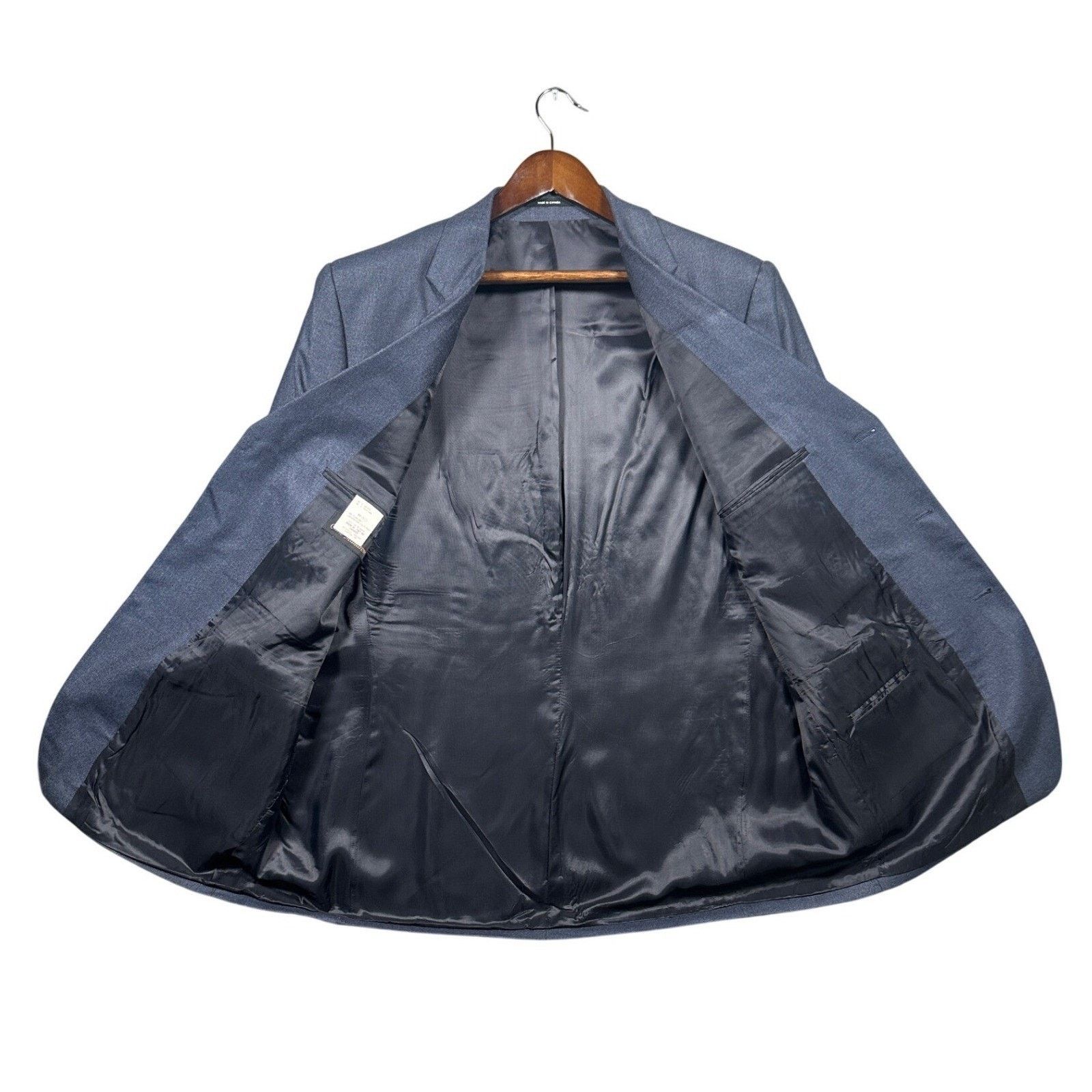 Other Carlo Mandrone Blazer Mens 50L Blue Grey Silk Wool Size 50L - 2 Thumbnail