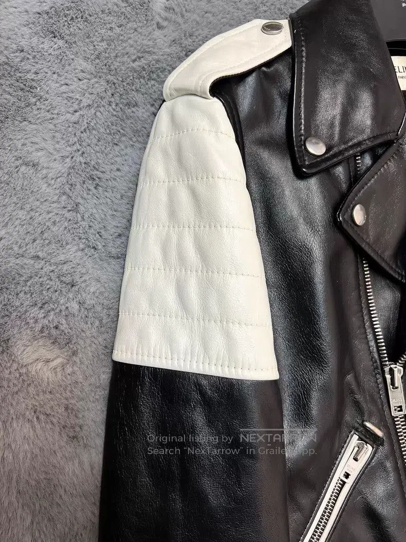 Celine CELINE Black and White Patchwork Leather Multi-Zip Motorcy Size US S / EU 44-46 / 1 - 7 Thumbnail