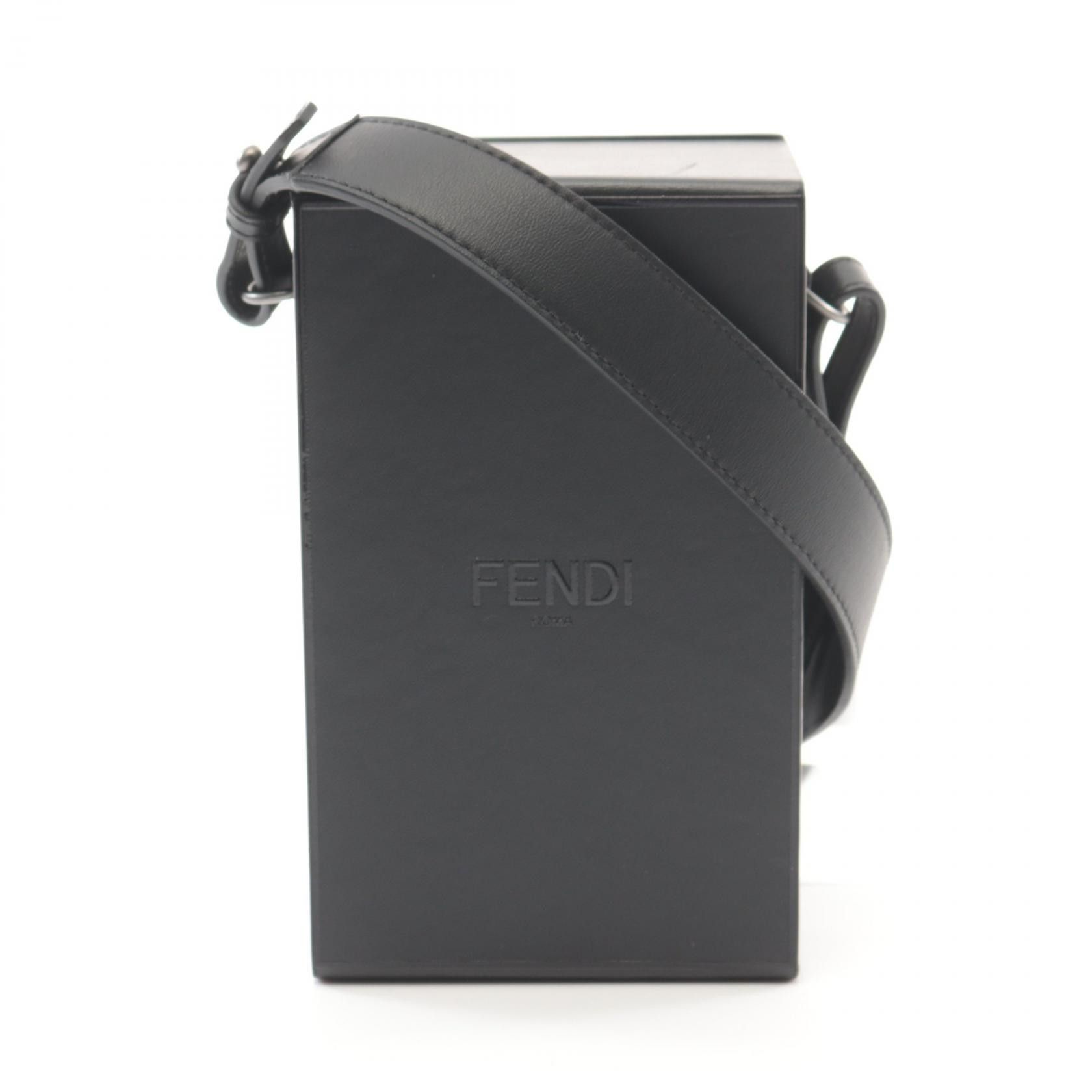 Fendi Fendi Box Leather Shoulder Bag Leather Shoulder Bag 7Va519 in Black, Women's