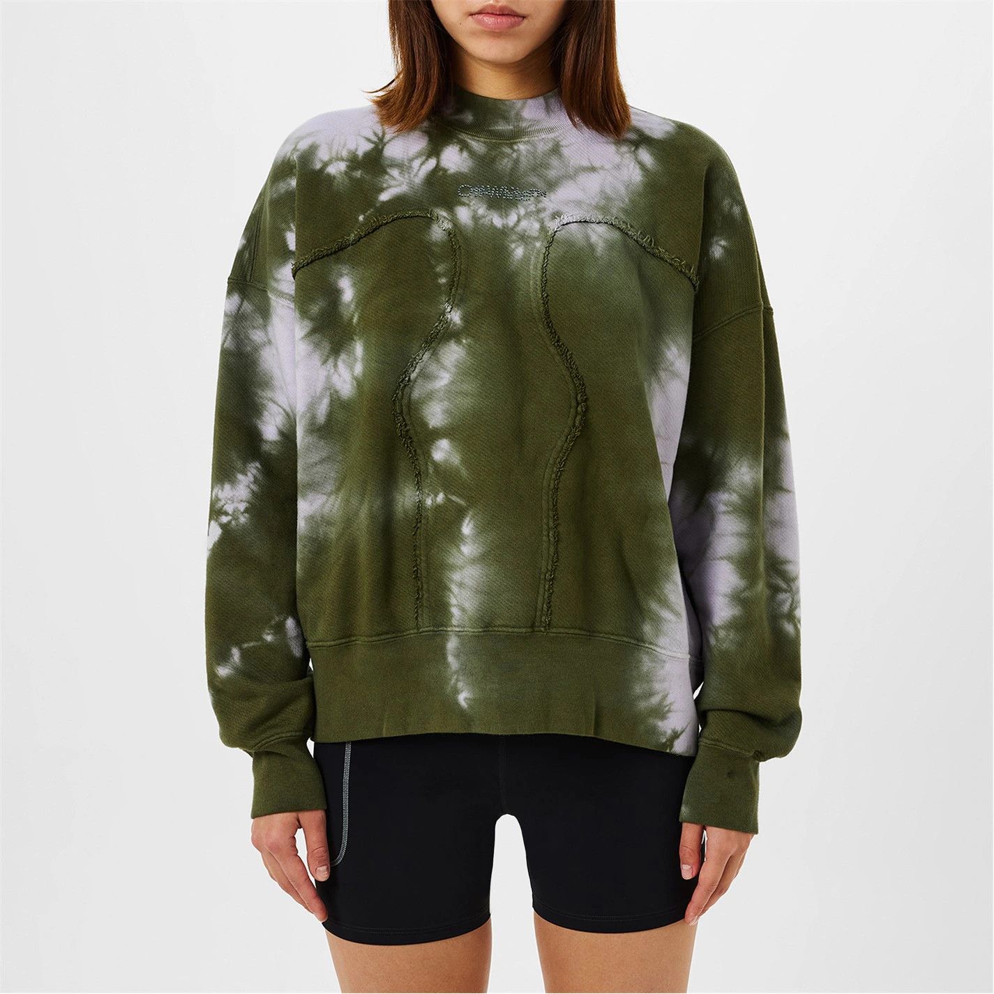 Off-White o1g2r1mq1224 Sweatshirt in Green & White Size XS / US 0-2 / IT 36-38 - 3 Thumbnail