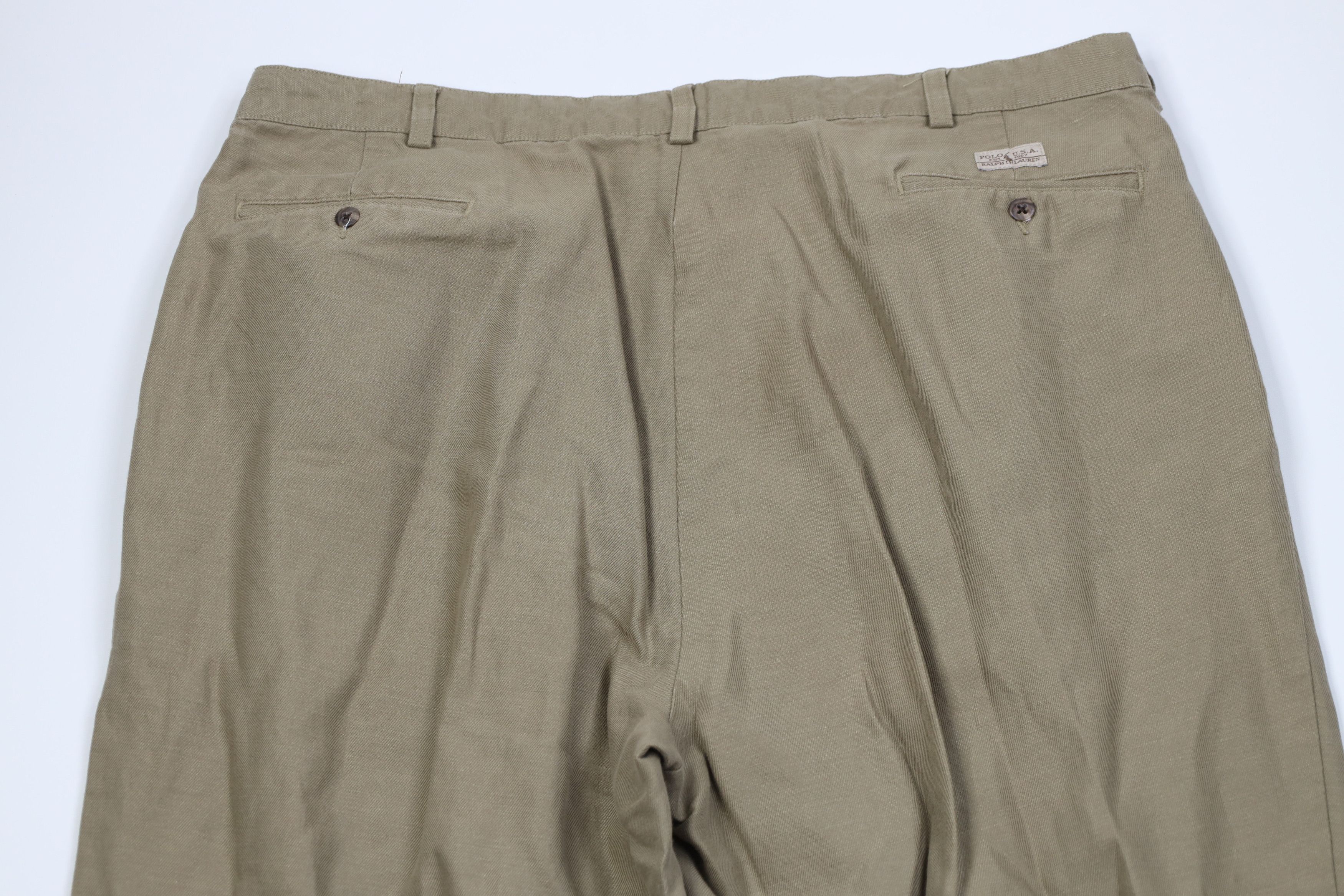 Ralph Lauren Vintage 90s Ralph Lauren Linen Blend Wide Leg Chino Pants Size US 40 / EU 56 - 10 Thumbnail