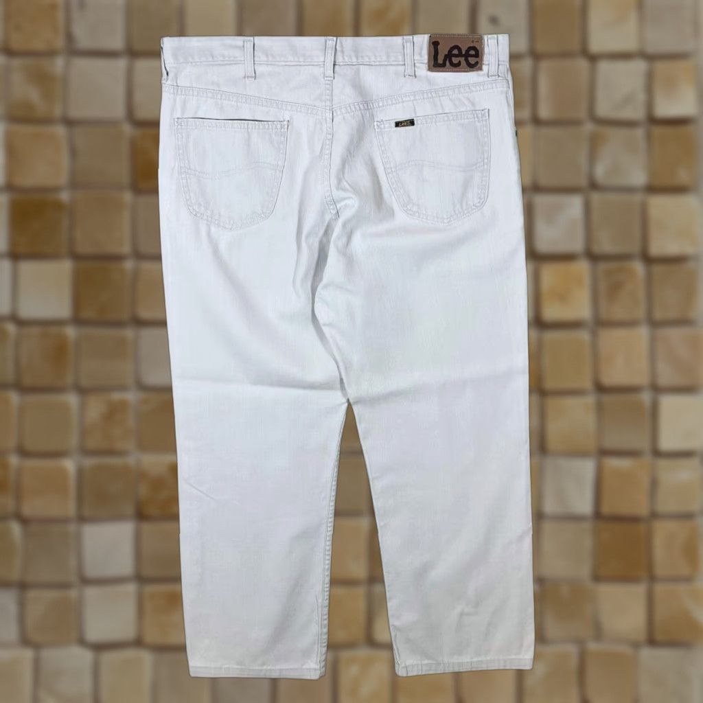 Lee VINTAGE Lee Brooklyn Denim Jeans Men's 38x30 Light Grey Straight Zip Fly 100% Cotton Malta Made Boys? Mens Size US 38 / EU 54 - 1 Thumbnail