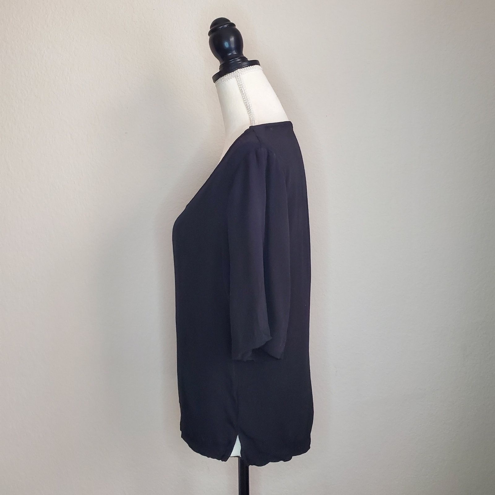 MONROW Monrow Black Crepe Blouse Medium Size M / US 6-8 / IT 42-44 - 4 Thumbnail
