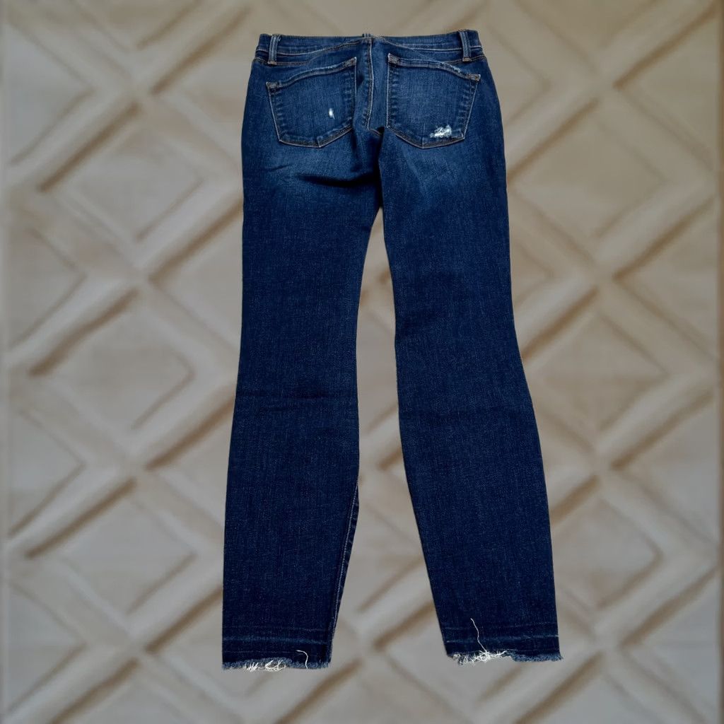 J Brand J Brand Demen Trou Jeans Womens 25 Blue Mid Rise Cropped Distressed Denim Casual Size 42" / US 20 - 1 Thumbnail