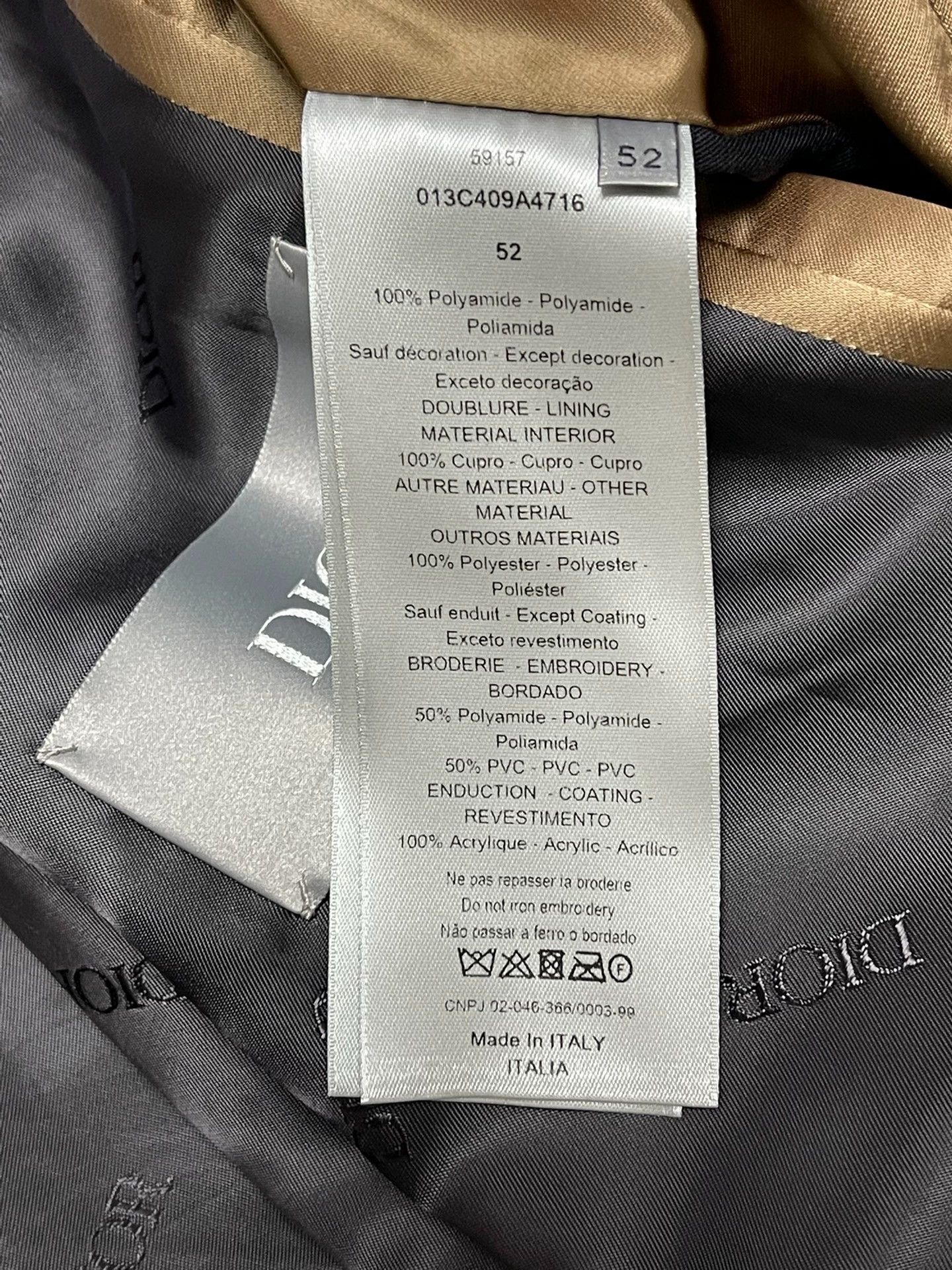 Dior Dior Runway Gold Men's 52 Regular Fit Jacket Size US L / EU 52-54 / 3 - 6 Thumbnail