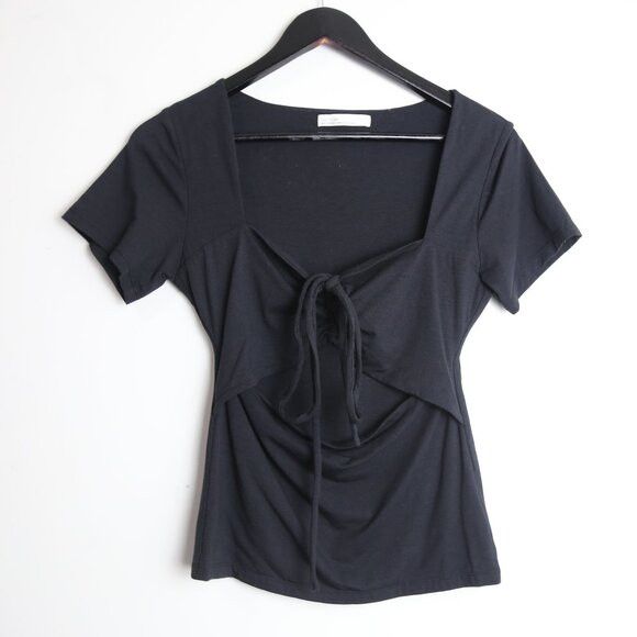 Oak + Fort Oak + Fort Halter Neck Cutout Short Sleeve Tee Black Size S / US 4 / IT 40 - 1 Thumbnail