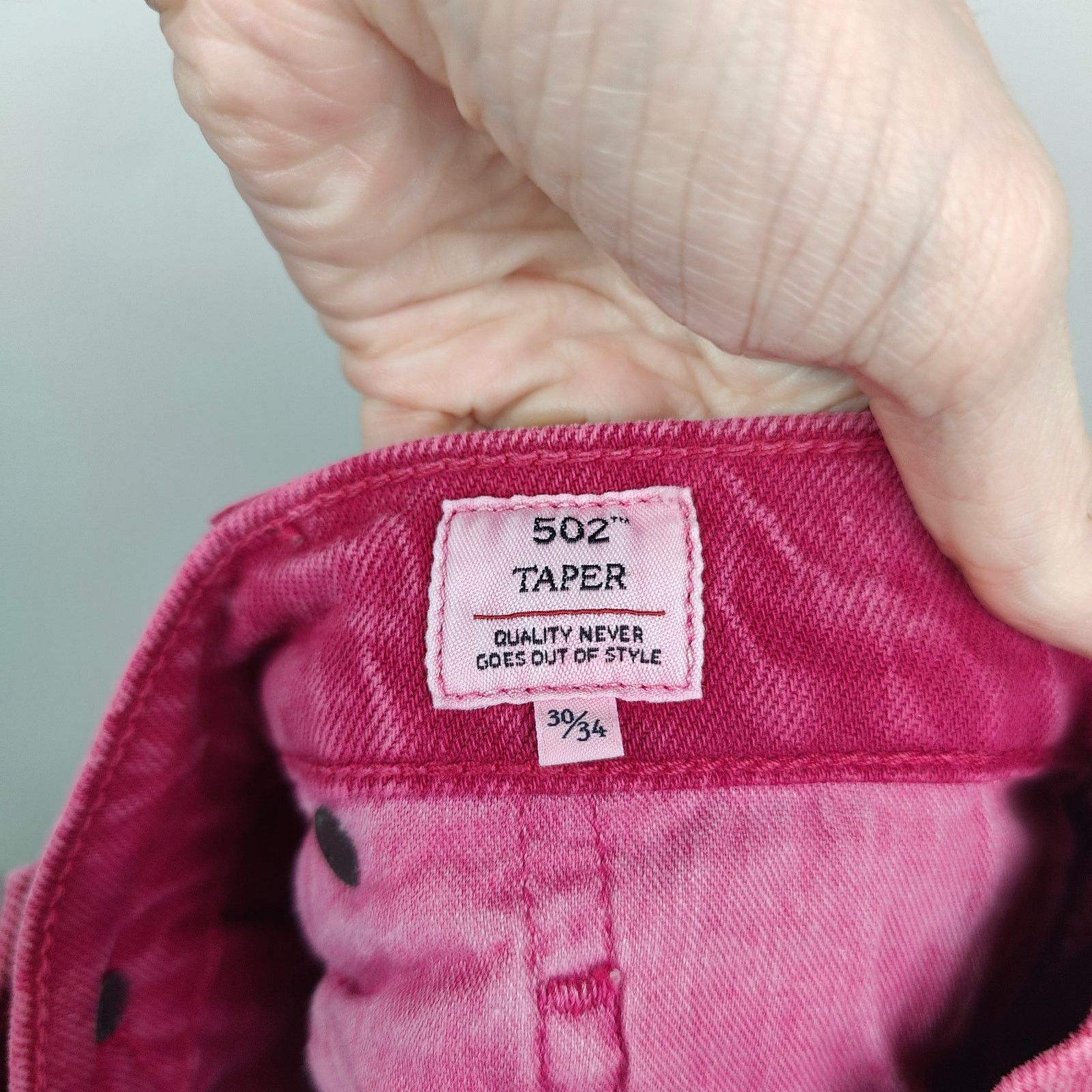 Levi's Levi's Made and Crafted 502 Jeans Mens 30x34 Red Pink Pink Size US 30 / EU 46 - 10 Thumbnail
