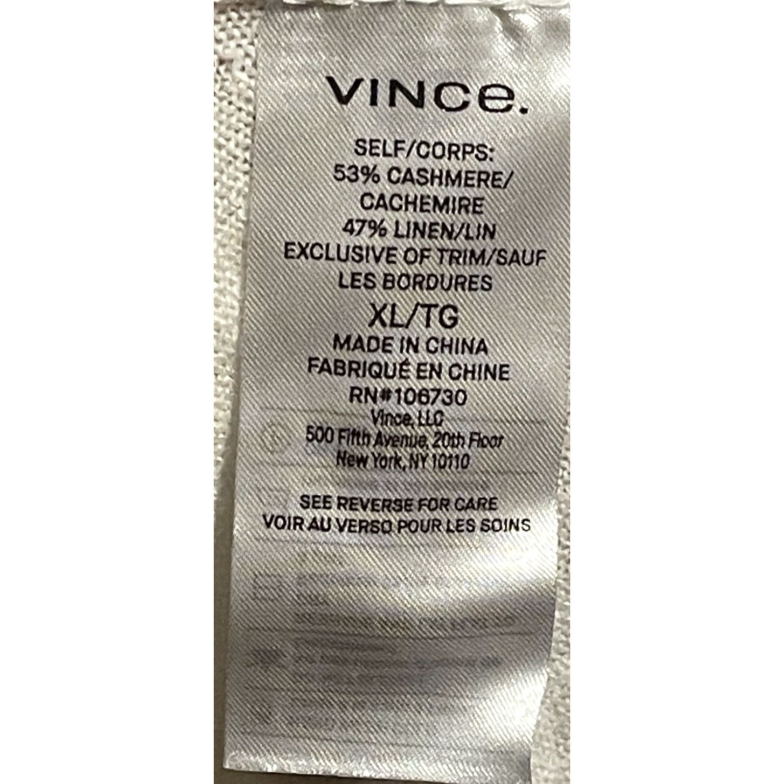 Vince Vince Knit Top Blouse Women XL Cream Cashmere Linen Blend Short Sleeve New With Tags Size XL / US 12-14 / IT 48-50 - 6 Thumbnail