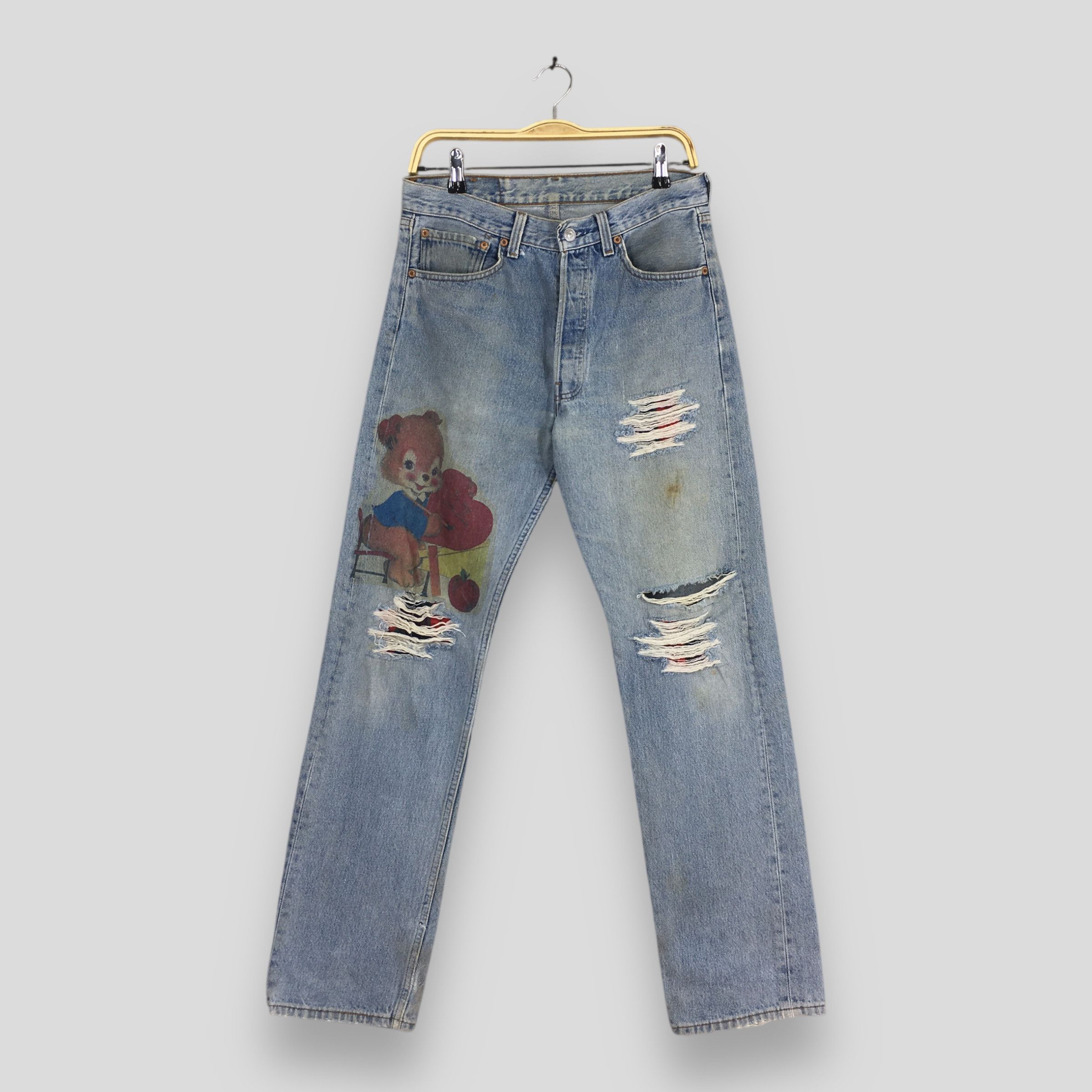 Levi's ize 30x31 Vintage 90s Levi's 501 Distressed Faded Jeans S263 Size US 30 / EU 46 - 1 Thumbnail