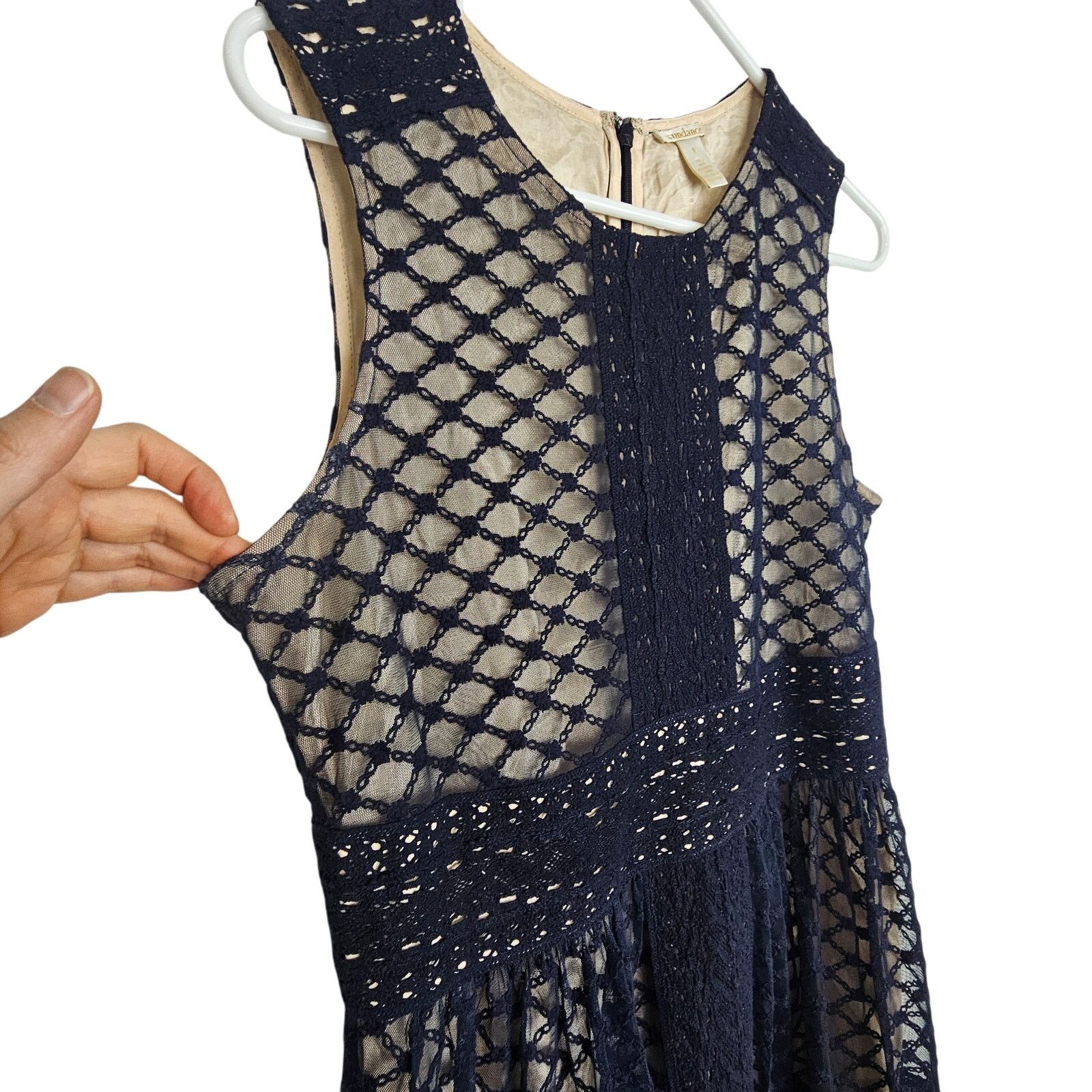 Sundry Sundance Womens Avery A-Line Dress 8 Lattice Wedding Guest Size M / US 6-8 / IT 42-44 - 5 Thumbnail