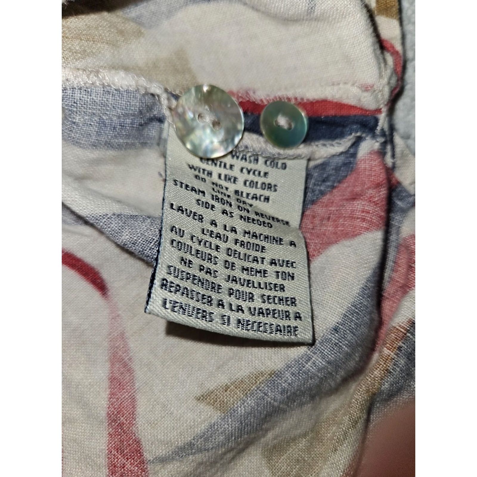 Vintage VINTAGE Caribbean Joe Button-Up Shirt Short Sleeve Women's Medium 100% Linen Vacation White Floral Hawaiian Tropical Mock Size M / US 6-8 / IT 42-44 - 7 Thumbnail