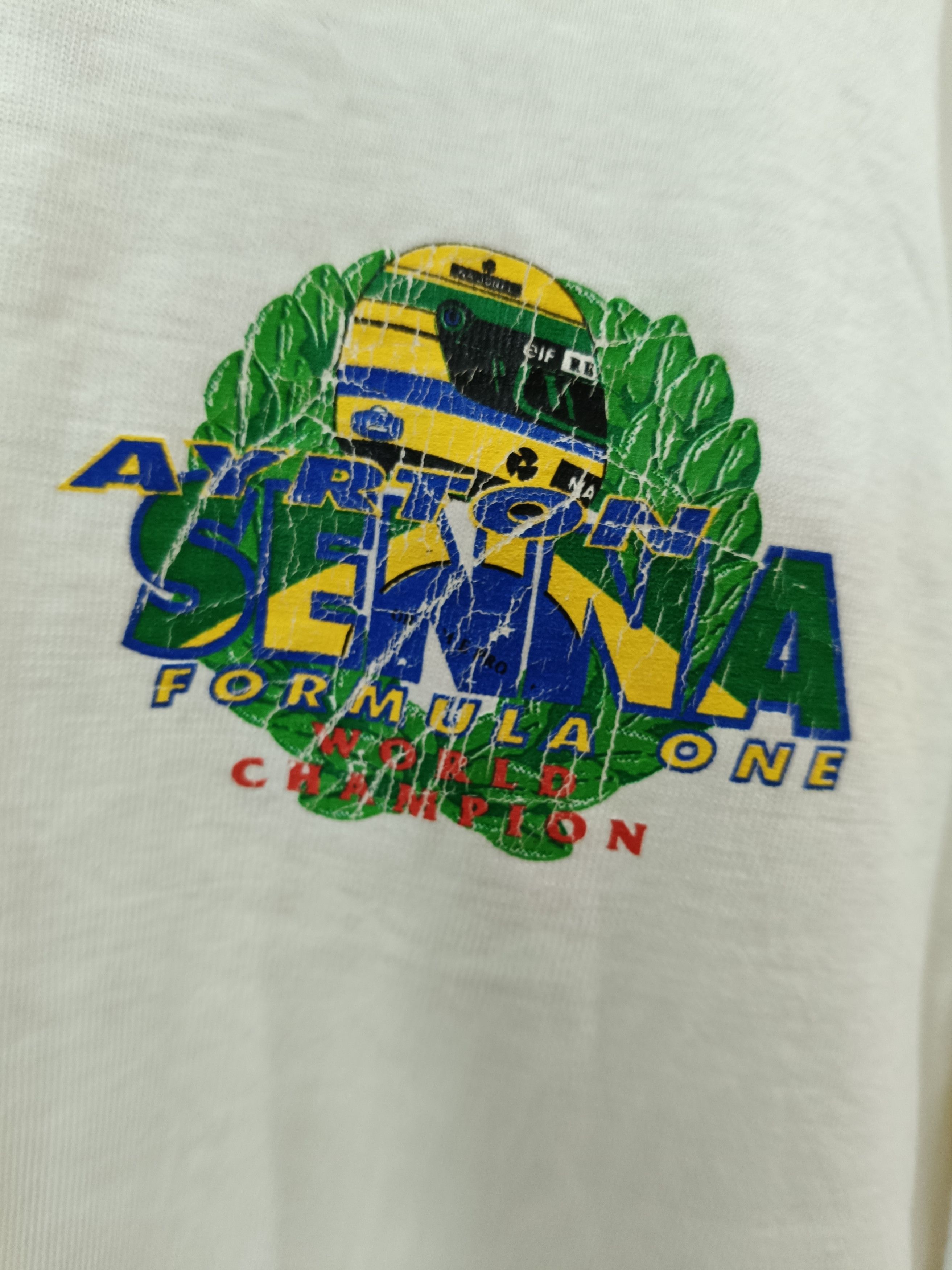 Vintage Vintage Formula One Ayrton Senna T Shirt Size US L / EU 52-54 / 3 - 5 Thumbnail