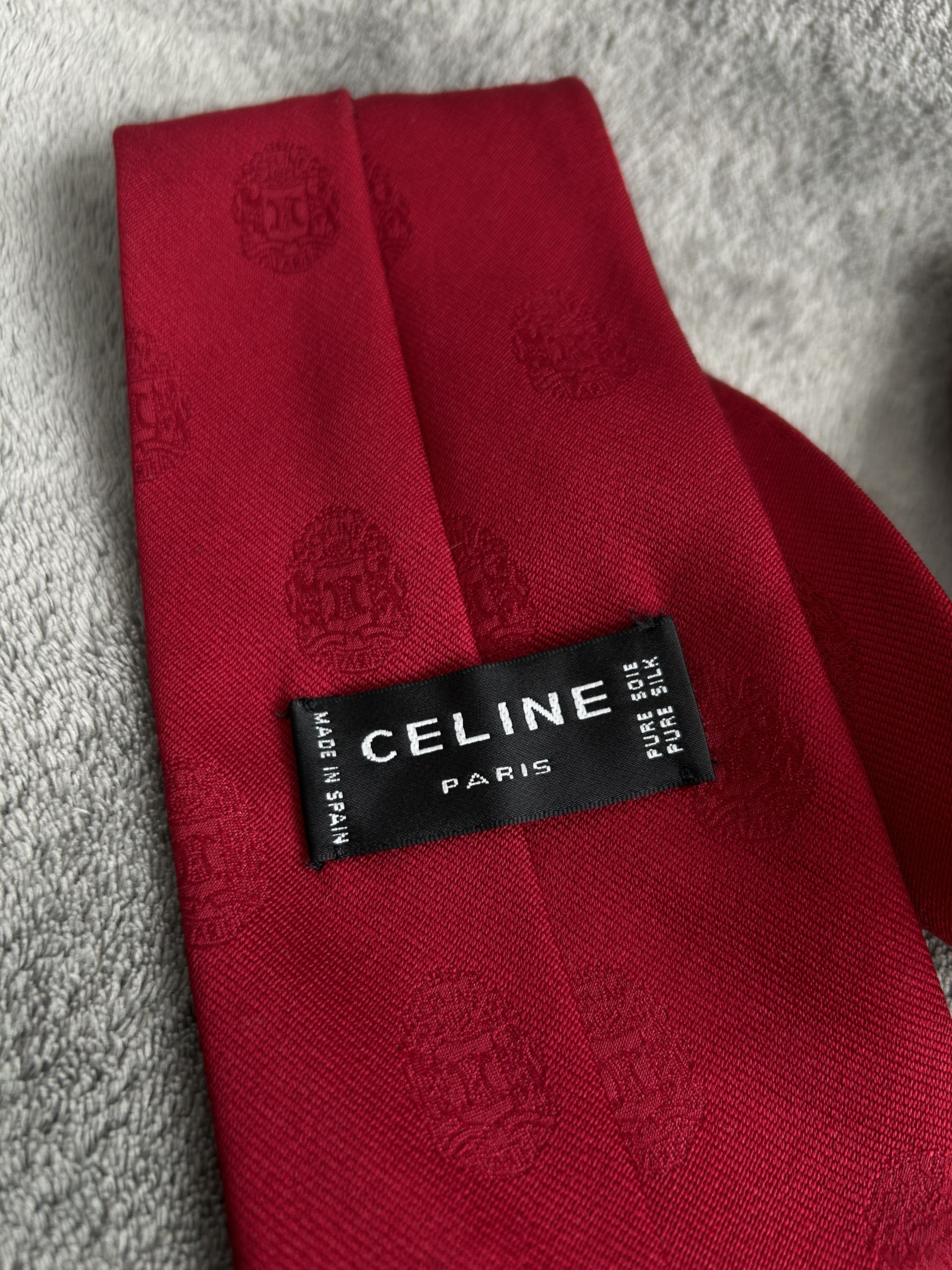 Celine Celine Paris Vintage Red Silk Tie Size ONE SIZE - 3 Thumbnail