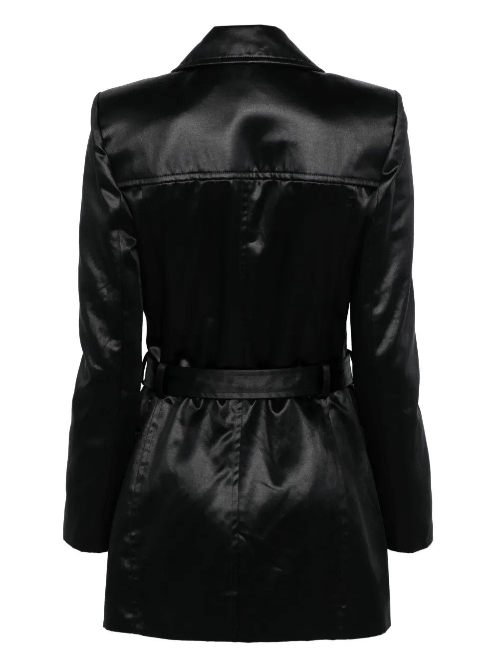 Saint Laurent Paris o1y0126 Belt Overcoat in Black Size M / US 6-8 / IT 42-44 - 2 Thumbnail