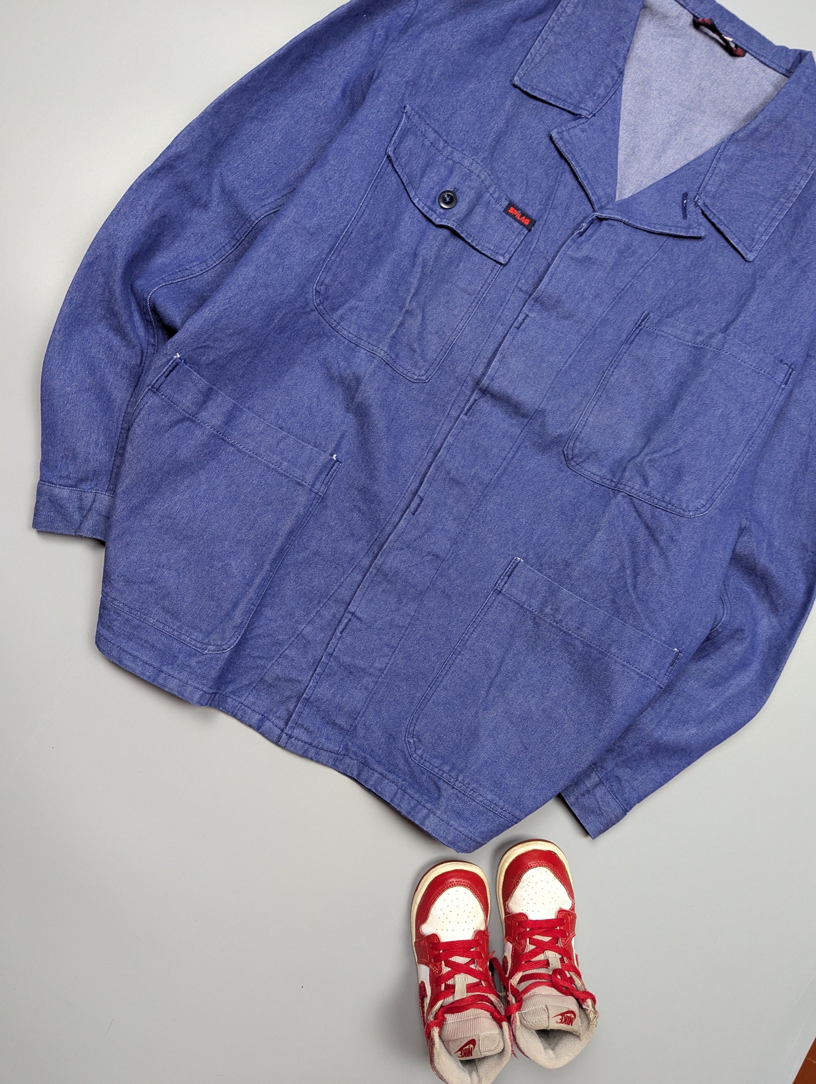 Vintage Spilag Men’s Vintage French Denim Jacket XXL Blue Workwear Size US XXL / EU 58 / 5 - 4 Thumbnail