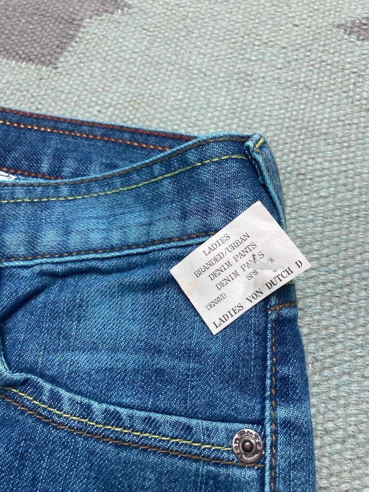 Vintage NEW Von Dutch denim jeans flare leg DEADSTOCK NWT 30x33 Size 30" / US 8 / IT 44 - 4 Thumbnail