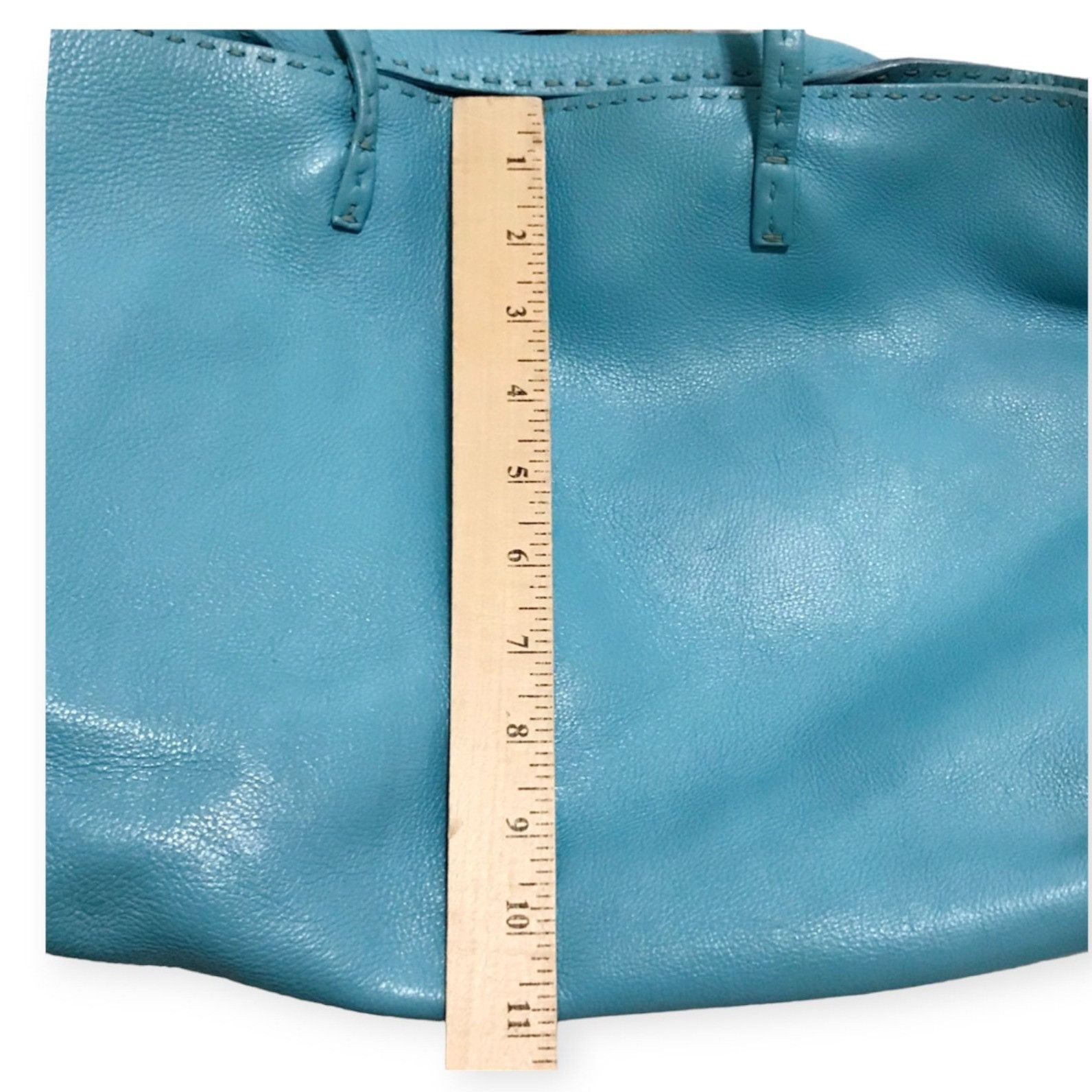 Fendi Fendi Selleria Blue Leather Tote Handcrafted Roll Bag Italy Size ONE SIZE - 12 Thumbnail