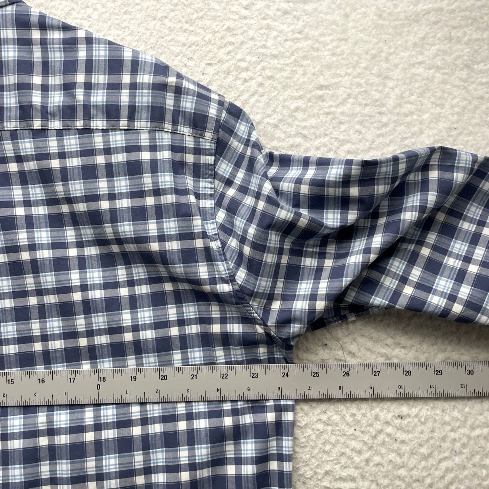 Vineyard Vines Vineyard Vines OTG Shirt Mens Large Blue White Tattersall Plaid Performance Brr Size US L / EU 52-54 / 3 - 7 Thumbnail
