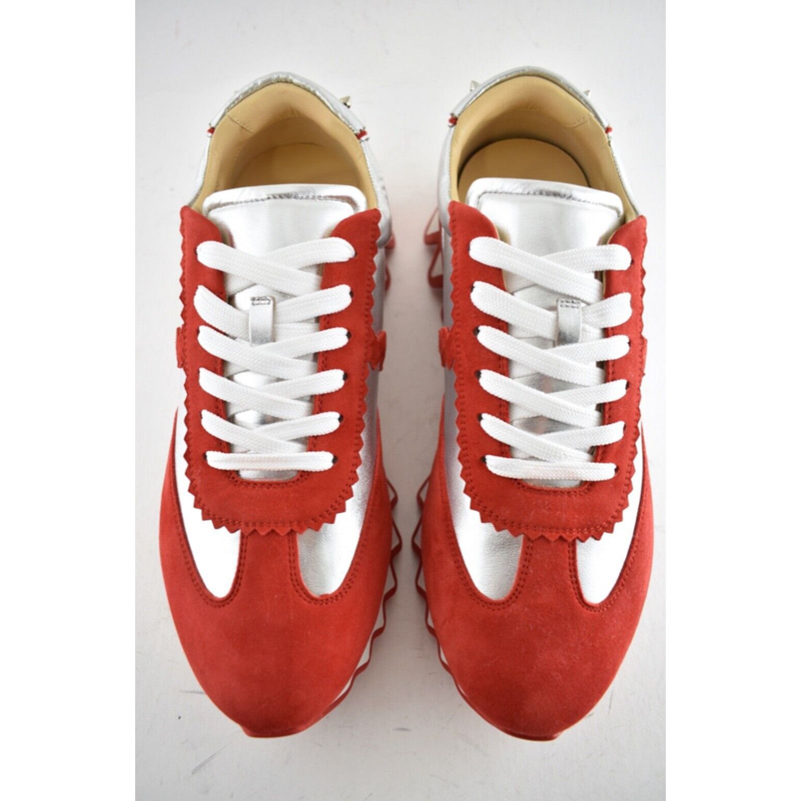 Christian Louboutin Christian Louboutin Mens Loubishark Flat Red Silver Platform Size US 13 / EU 46 - 7 Thumbnail