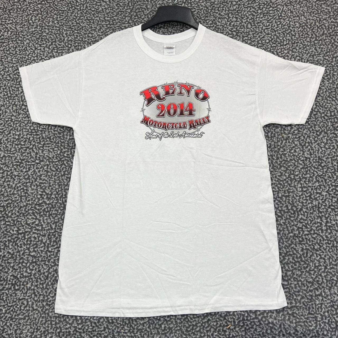 Gildan Vintage Reno Motorcycle Rally Shirt Men L Short Sleeve New Size US L / EU 52-54 / 3 - 2 Thumbnail
