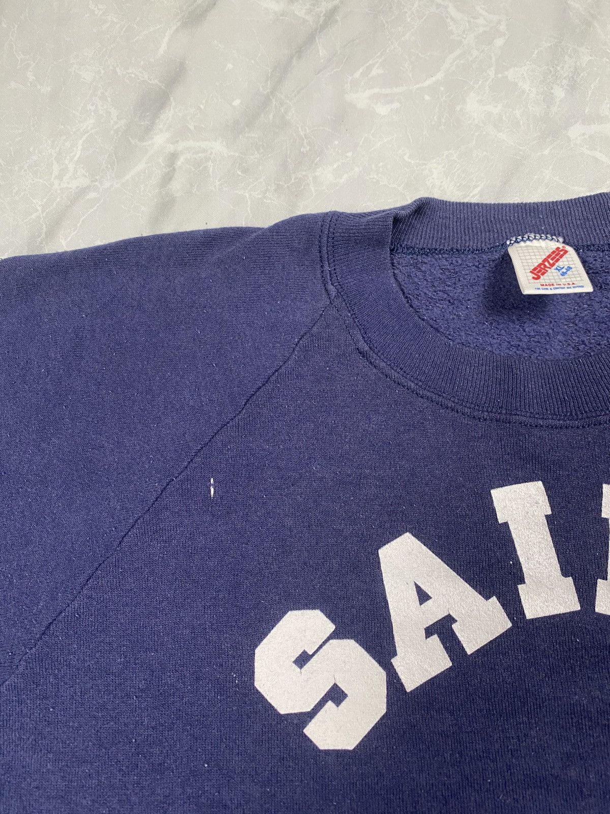Jerzees Vintage 90s Jerzees “Saints” Spellout Crewneck Size US XL / EU 56 / 4 - 3 Thumbnail
