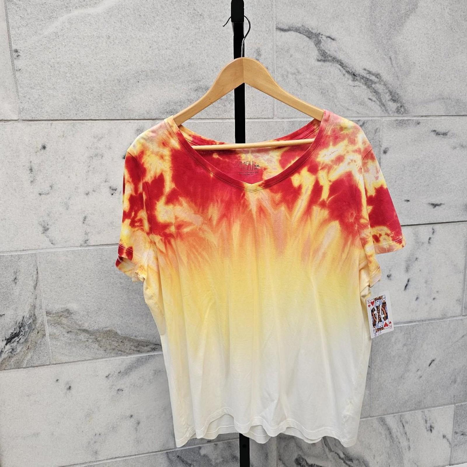 Designer Time and Tru Women's Tie-Dye Handmade T-shirt Size XXL / US 16-18 / IT 52-54 - 1 Thumbnail