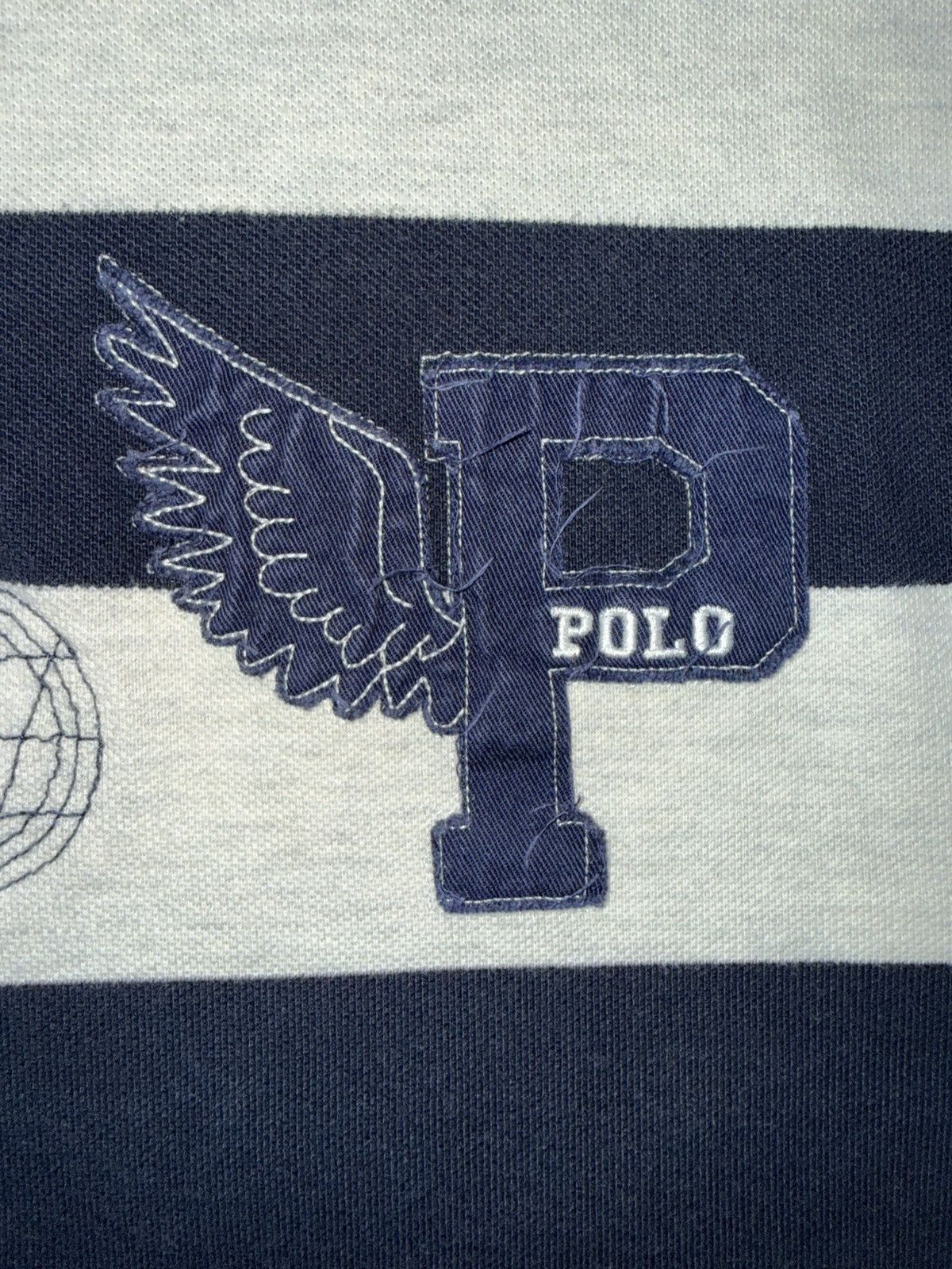 Polo Ralph Lauren Vintage Polo Ralph Lauren P Patch Stripe Pique Polo Shirt Size US L / EU 52-54 / 3 - 3 Thumbnail