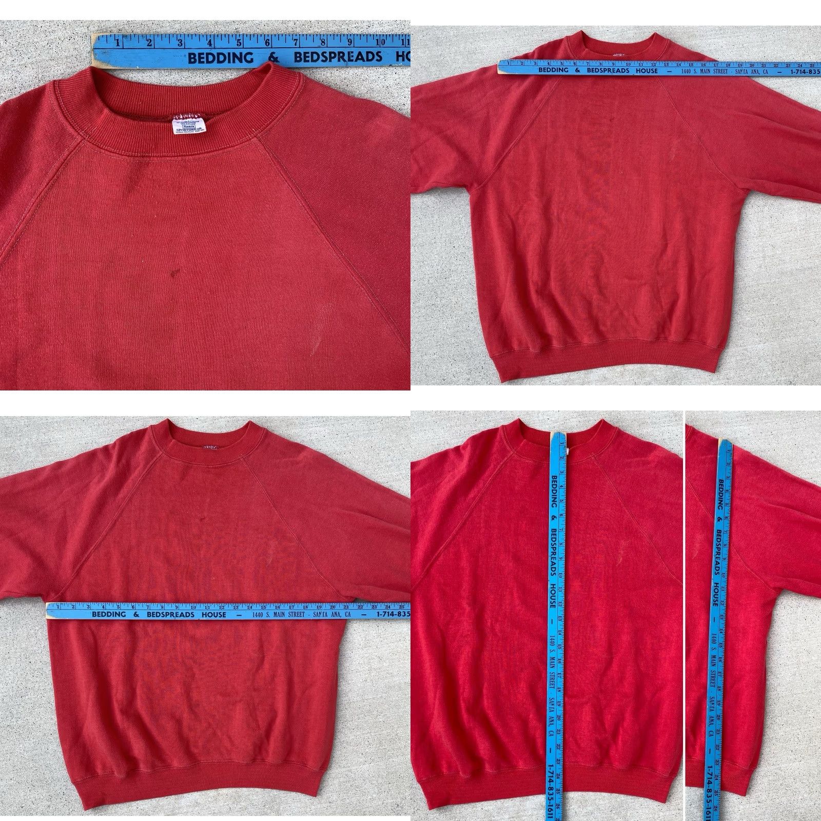 Sears VINTAGE Sears Sportswear Raglan Sweatshirt Worn Stains Sweatshirt Red XL Men Size US XL / EU 56 / 4 - 11 Thumbnail