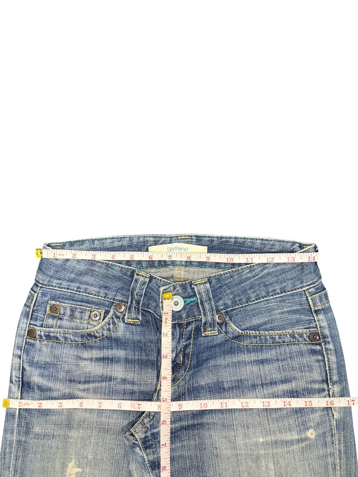 Uniqlo Vintage Japanese Uniqlo Distress Low Rise Flare Jeans Size 28" / US 6 / IT 42 - 6 Thumbnail