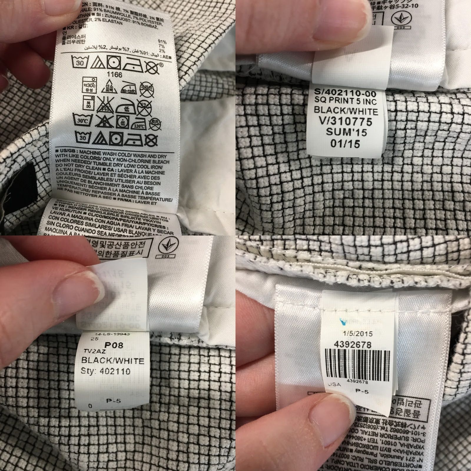 Banana Republic Banana Republic Shorts Womens 0 White Chino Black Tweed Low Rise Hook Button Zip Size 25" / US 0 / IT 36 - 10 Thumbnail